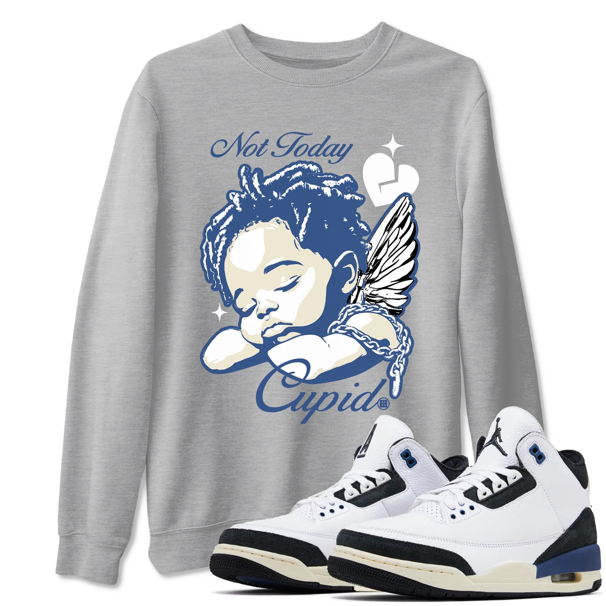 Not Today Cupid Sneaker Tees - Air Jordan 3 A Ma Maniere x Diffused Blue