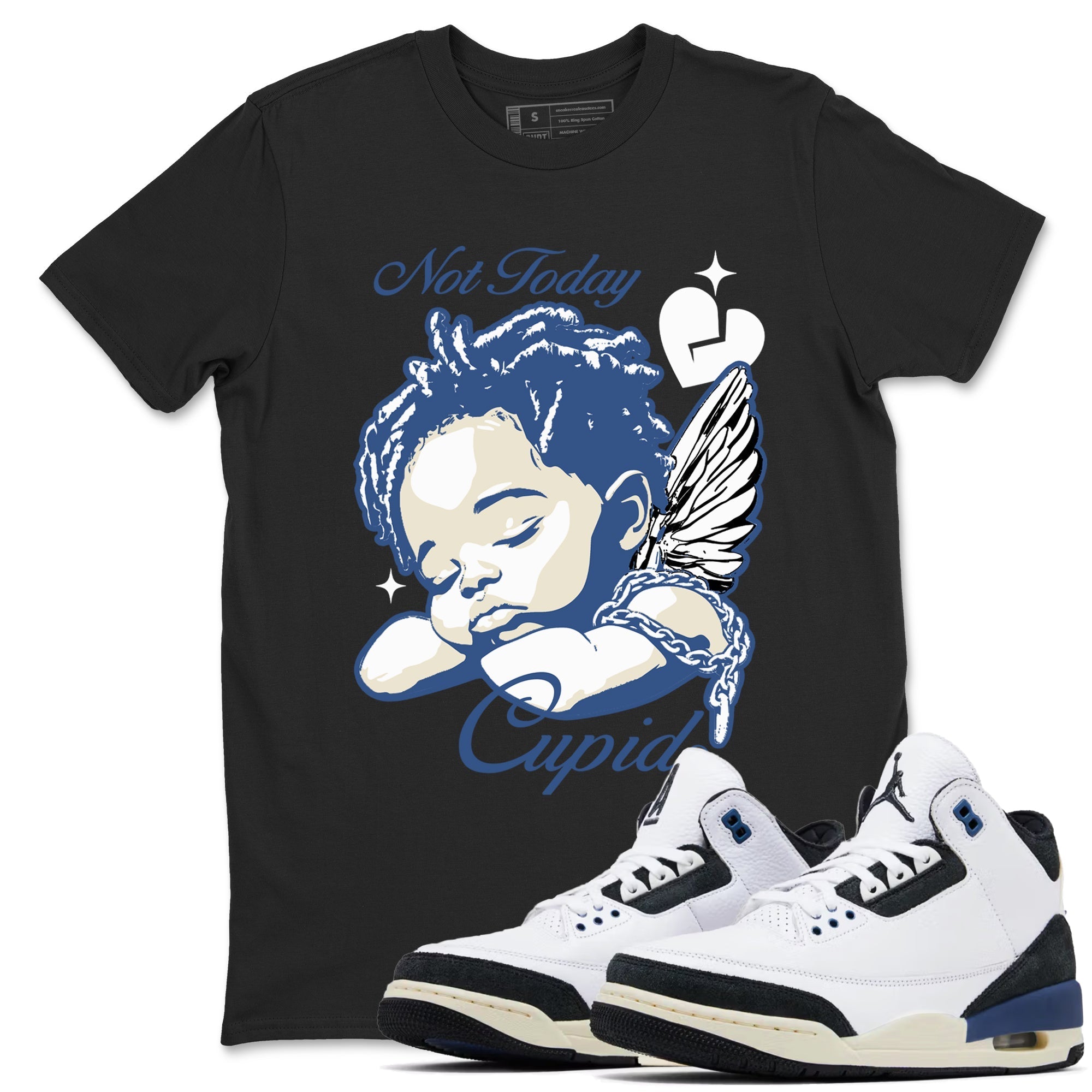 Not Today Cupid Sneaker Tees - Air Jordan 3 A Ma Maniere x Diffused Blue