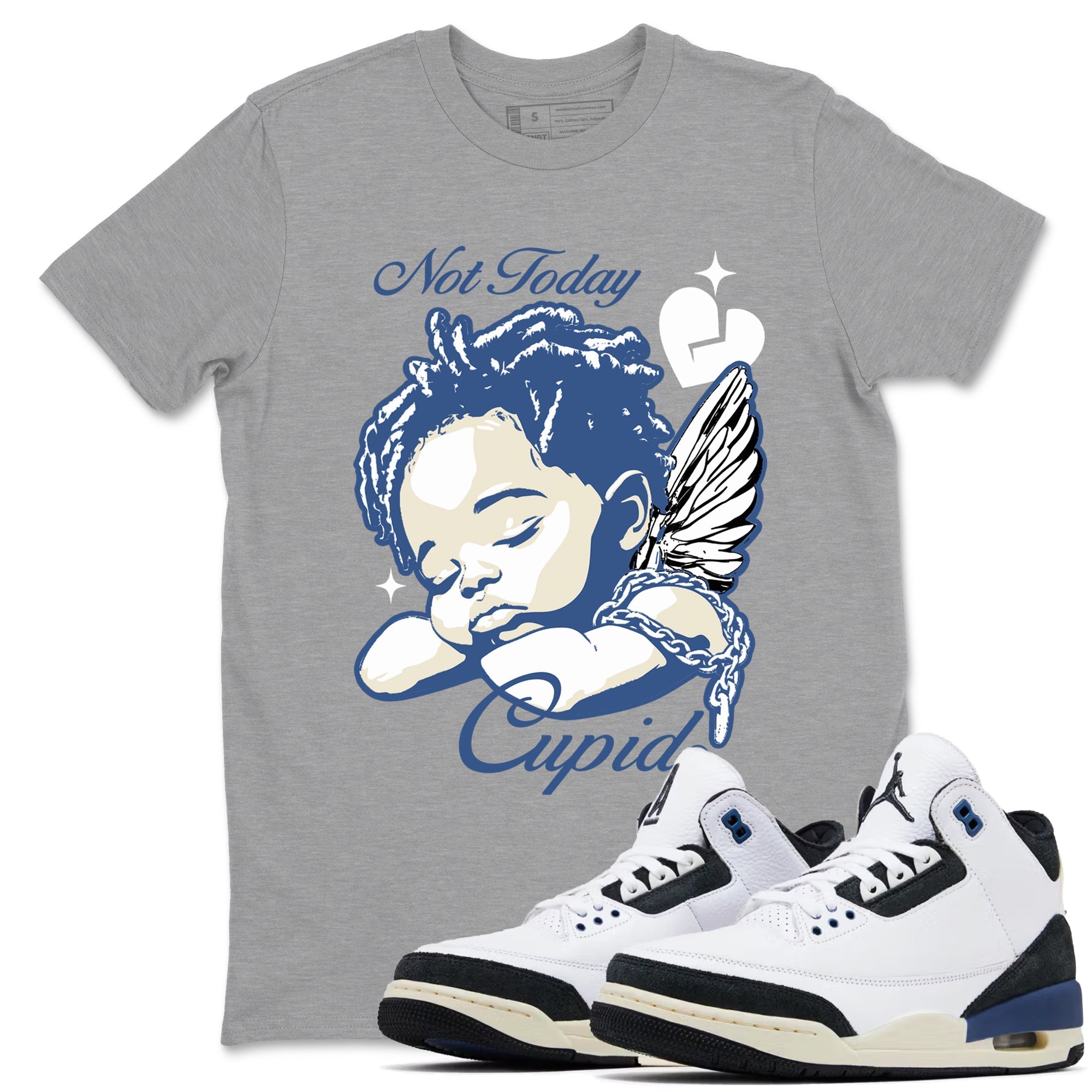 Not Today Cupid Sneaker Tees - Air Jordan 3 A Ma Maniere x Diffused Blue
