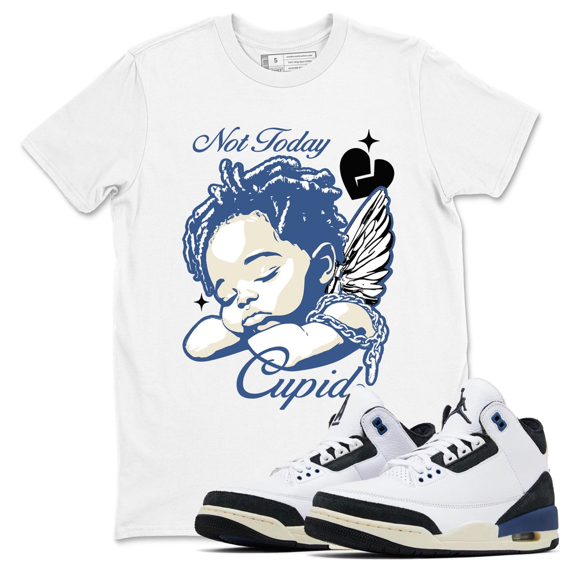 Not Today Cupid Sneaker Tees - Air Jordan 3 A Ma Maniere x Diffused Blue