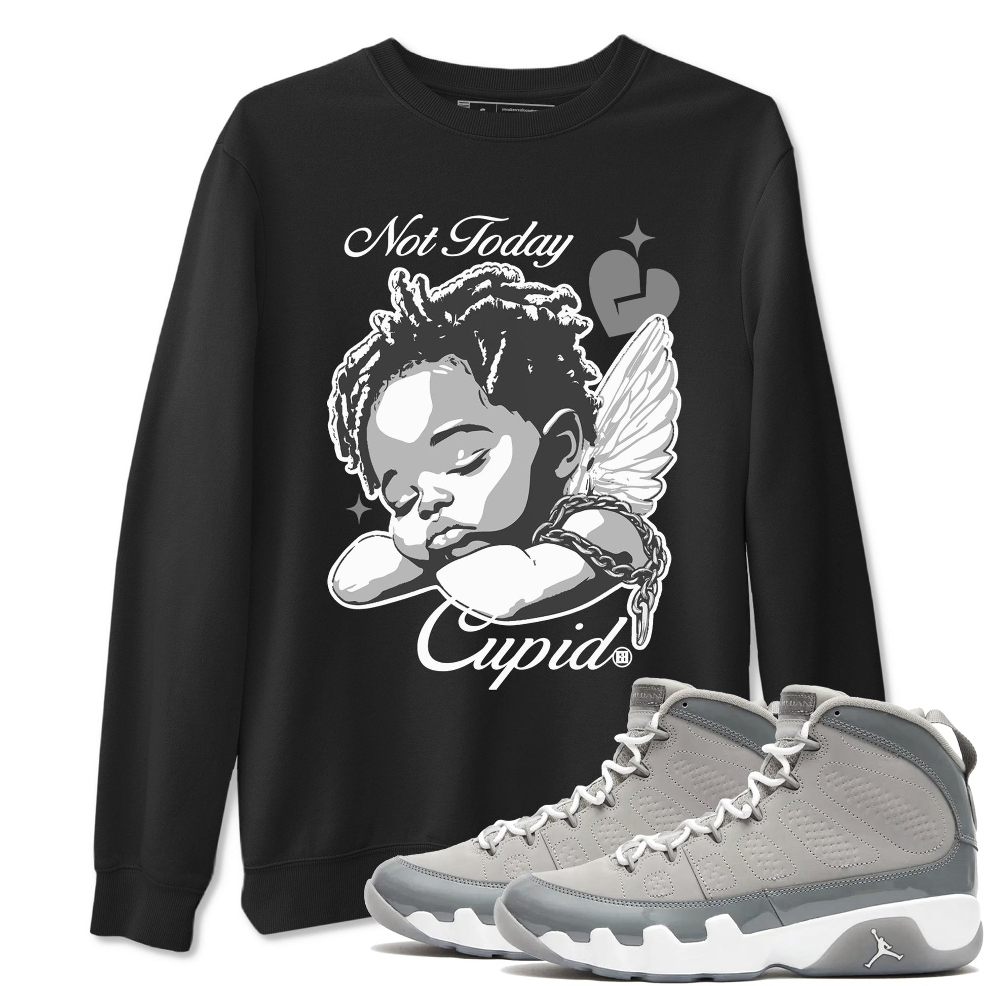 Not Today Cupid Sneaker Tees - Air Jordan 9 Cool Grey