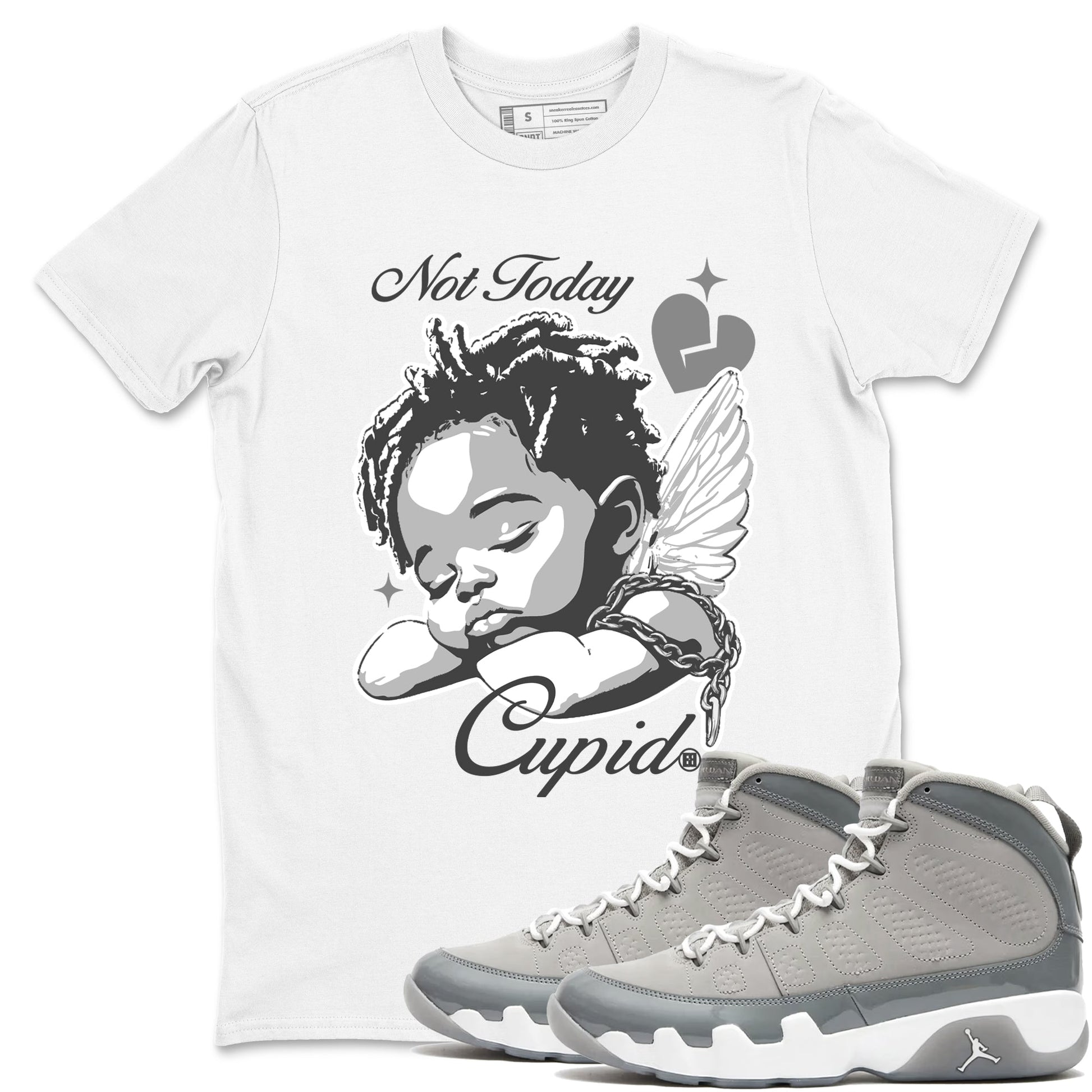 Not Today Cupid Sneaker Tees - Air Jordan 9 Cool Grey