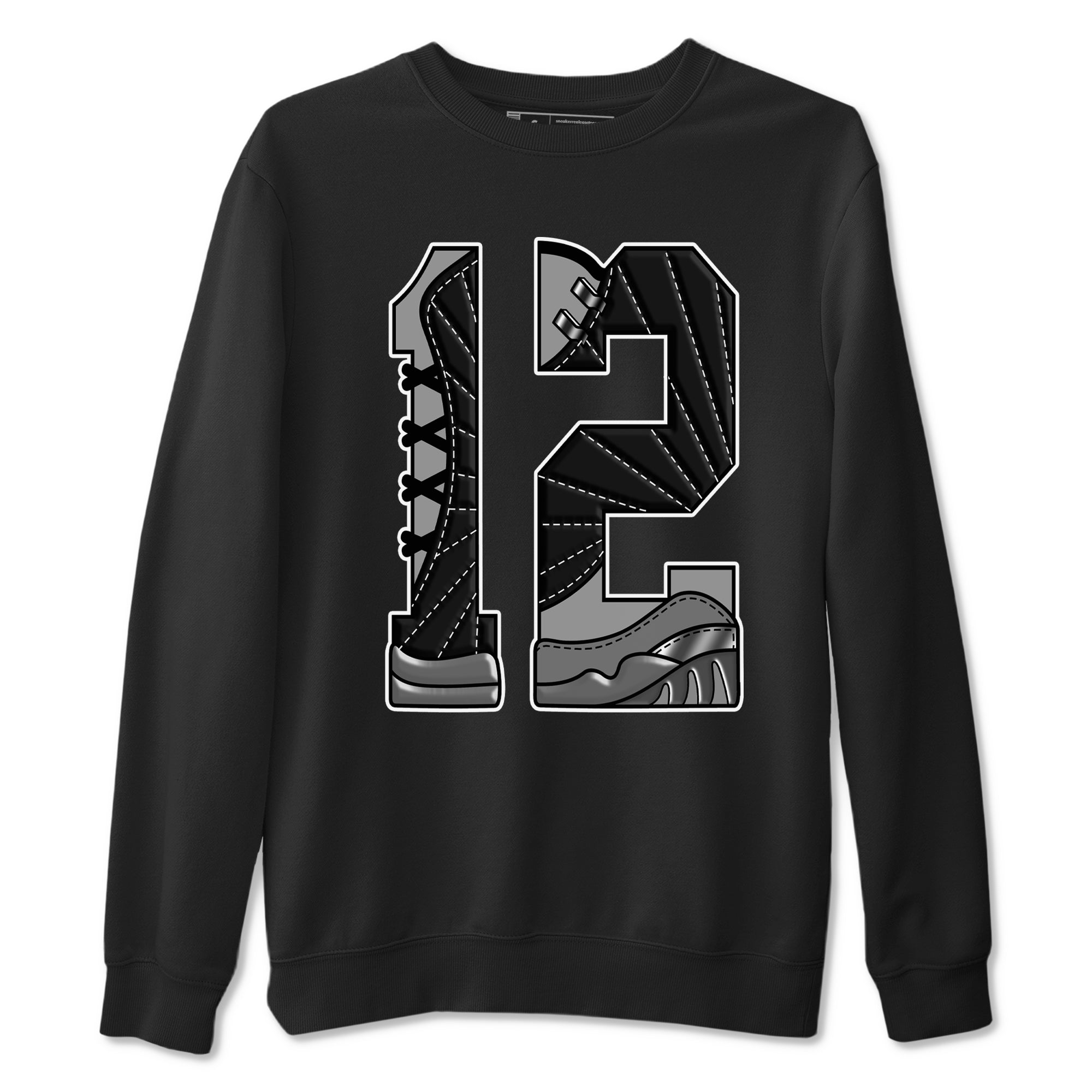 Number 12 Sneaker Tees - Air Jordan 12 Black Wolf Grey