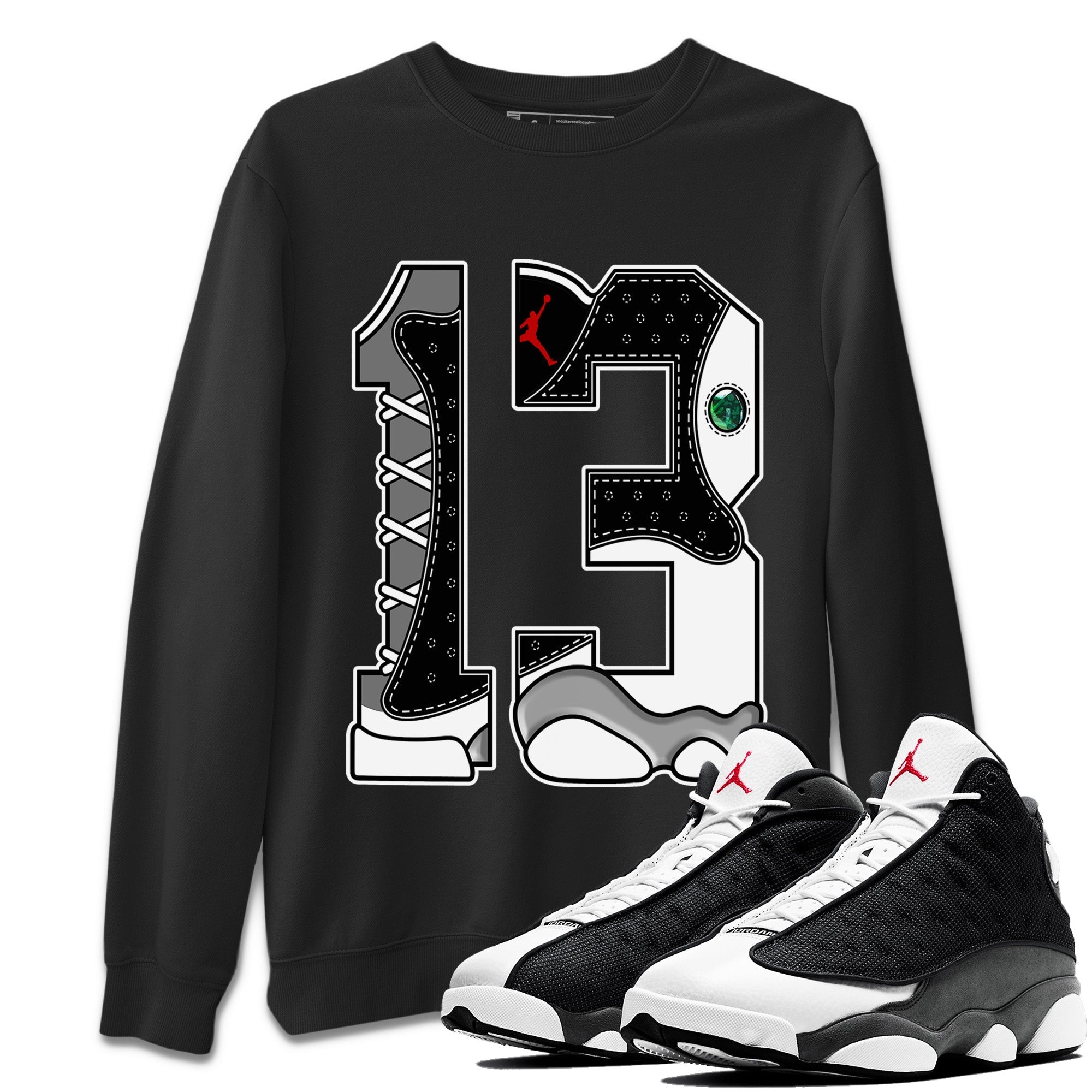 Number 13 Unisex Tops - Air Jordan 13 Black Flint