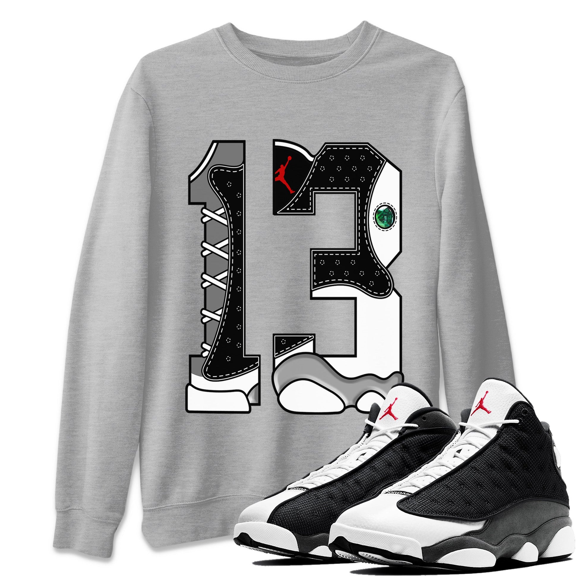 Number 13 Unisex Tops - Air Jordan 13 Black Flint