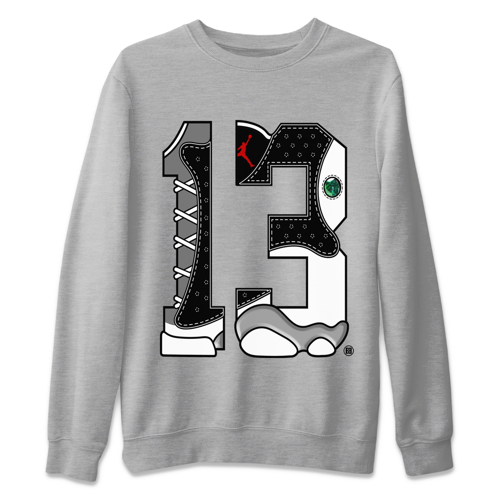 Number 13 Unisex Tops - Air Jordan 13 Black Flint