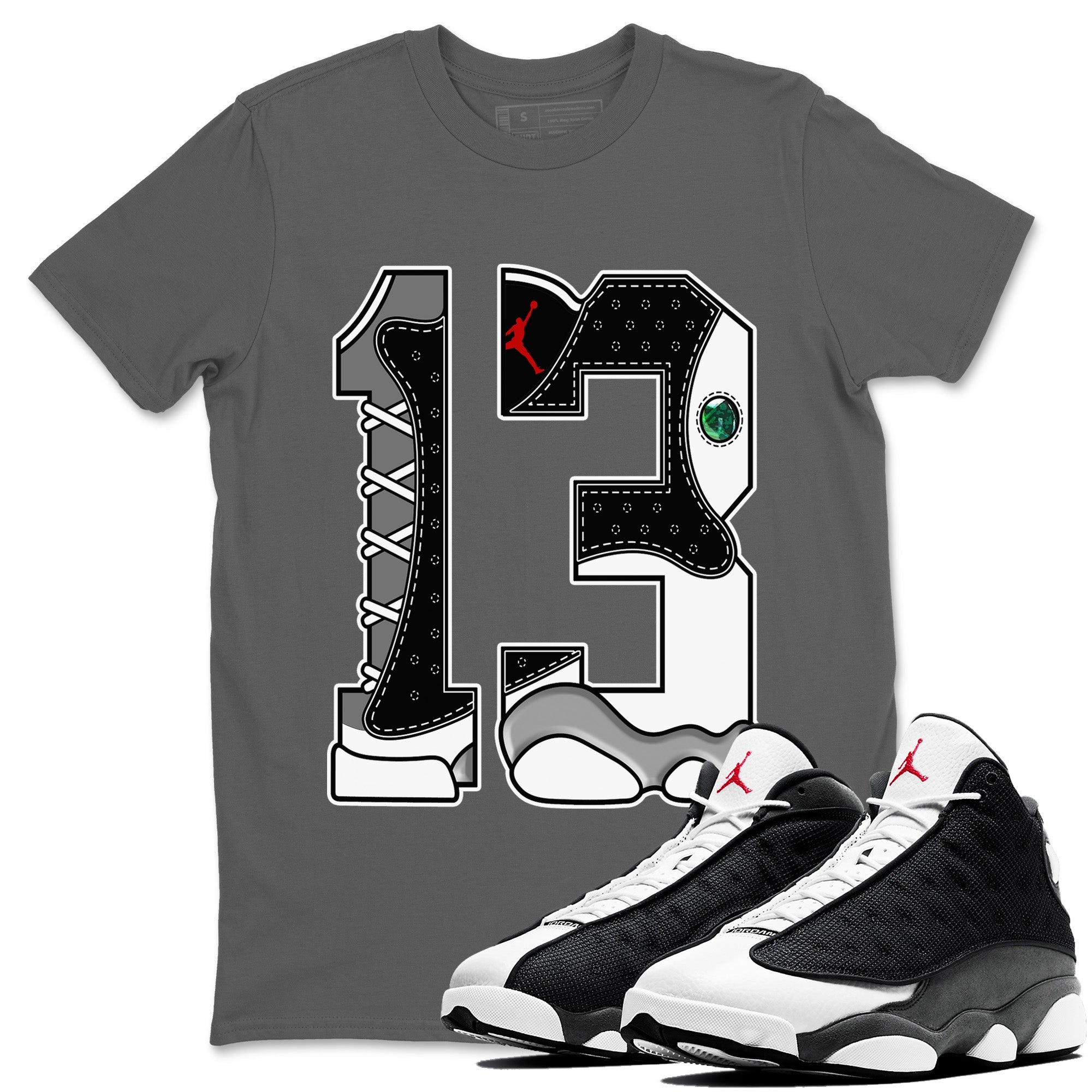 Number 13 Unisex Tops - Air Jordan 13 Black Flint