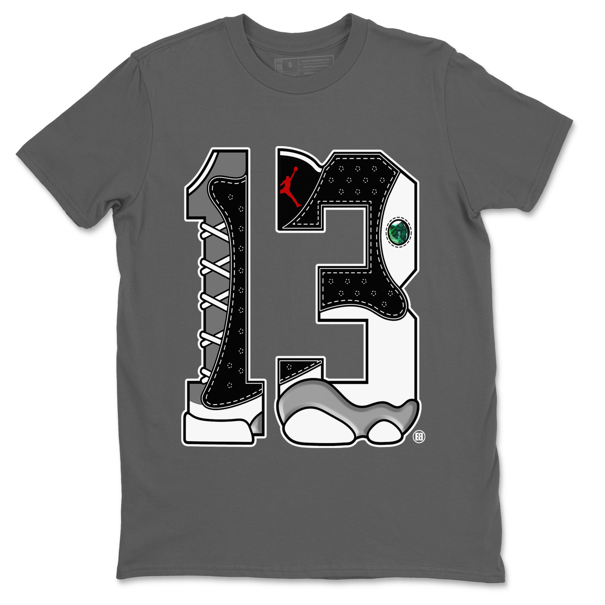 Number 13 Unisex Tops - Air Jordan 13 Black Flint
