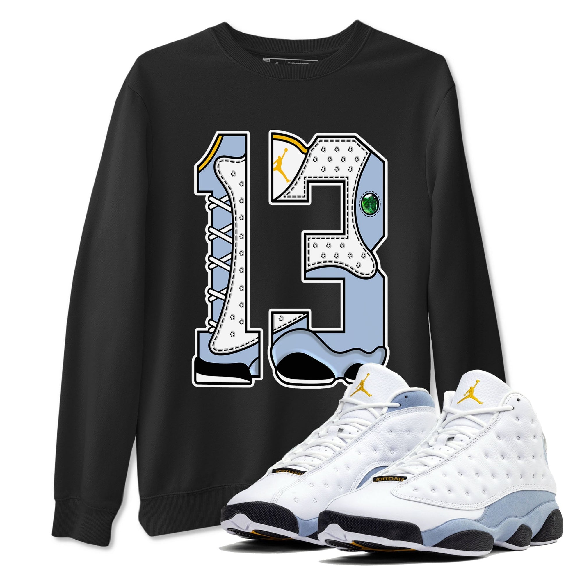 Number 13 Sneaker Tees - Air Jordan 13 Blue Grey