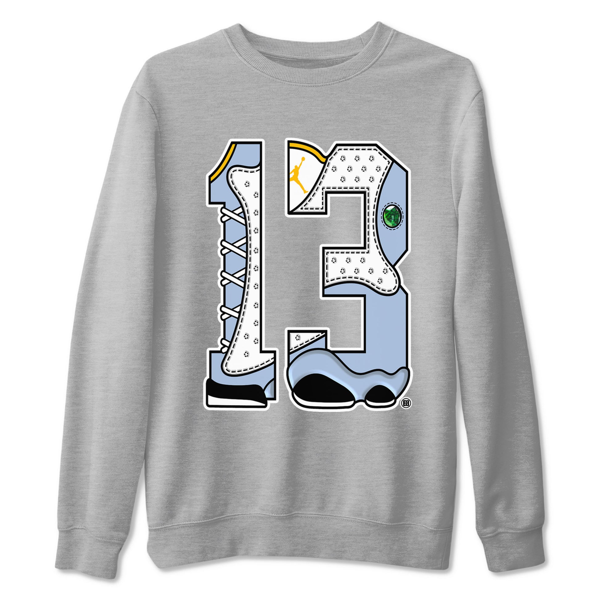 Number 13 Sneaker Tees - Air Jordan 13 Blue Grey