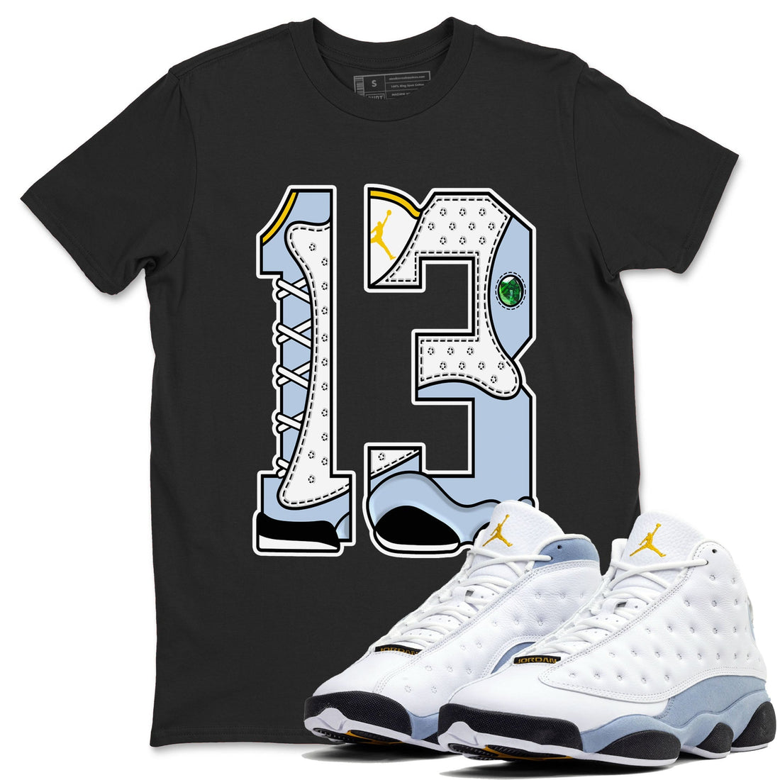 Number 13 Sneaker Tees - Air Jordan 13 Blue Grey