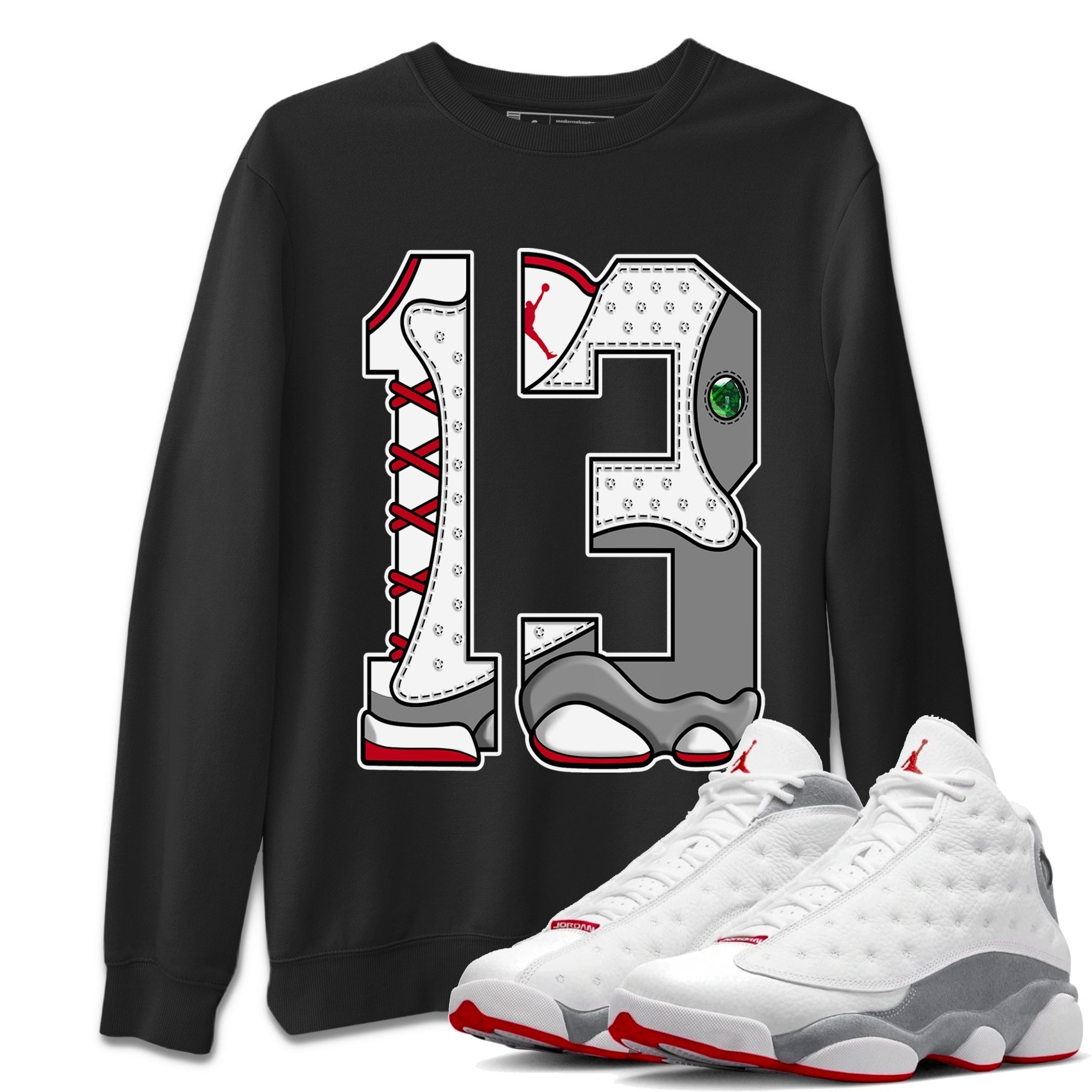 Number 13 Unisex Tops - Air Jordan 13 Wolf Grey