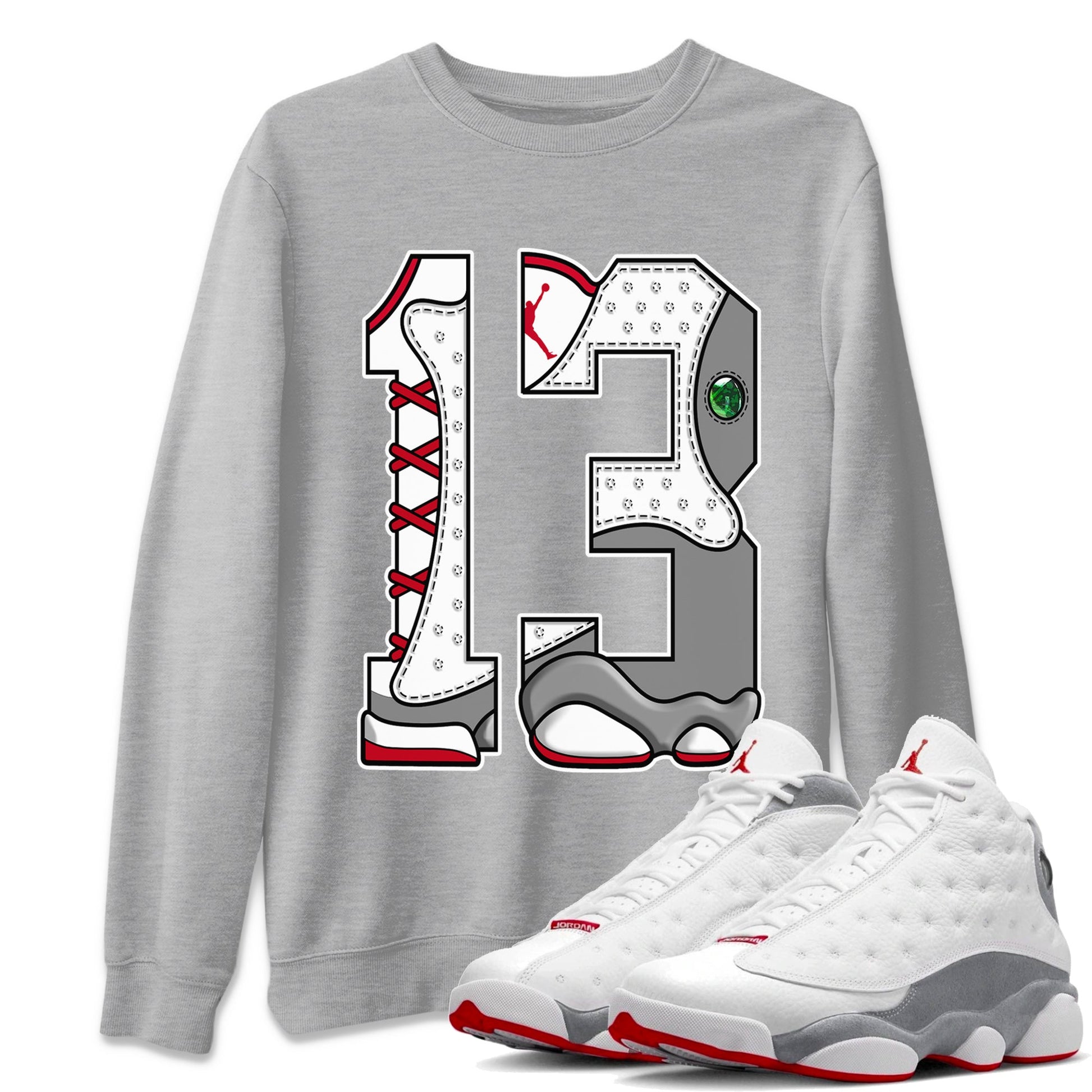 Number 13 Unisex Tops - Air Jordan 13 Wolf Grey