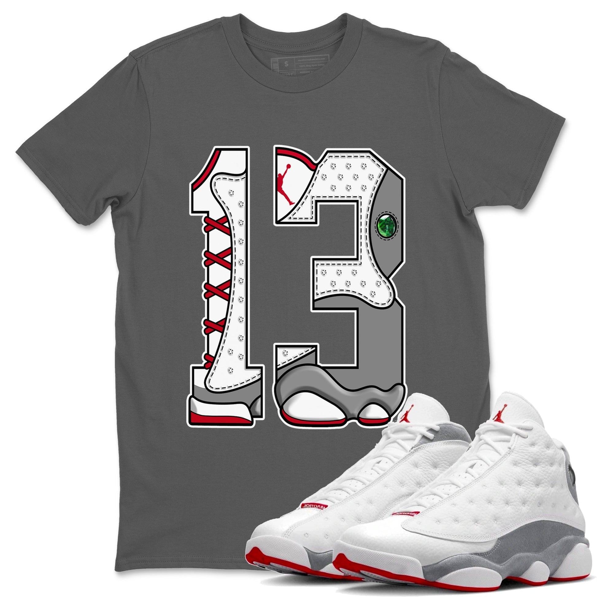 Number 13 Unisex Tops - Air Jordan 13 Wolf Grey