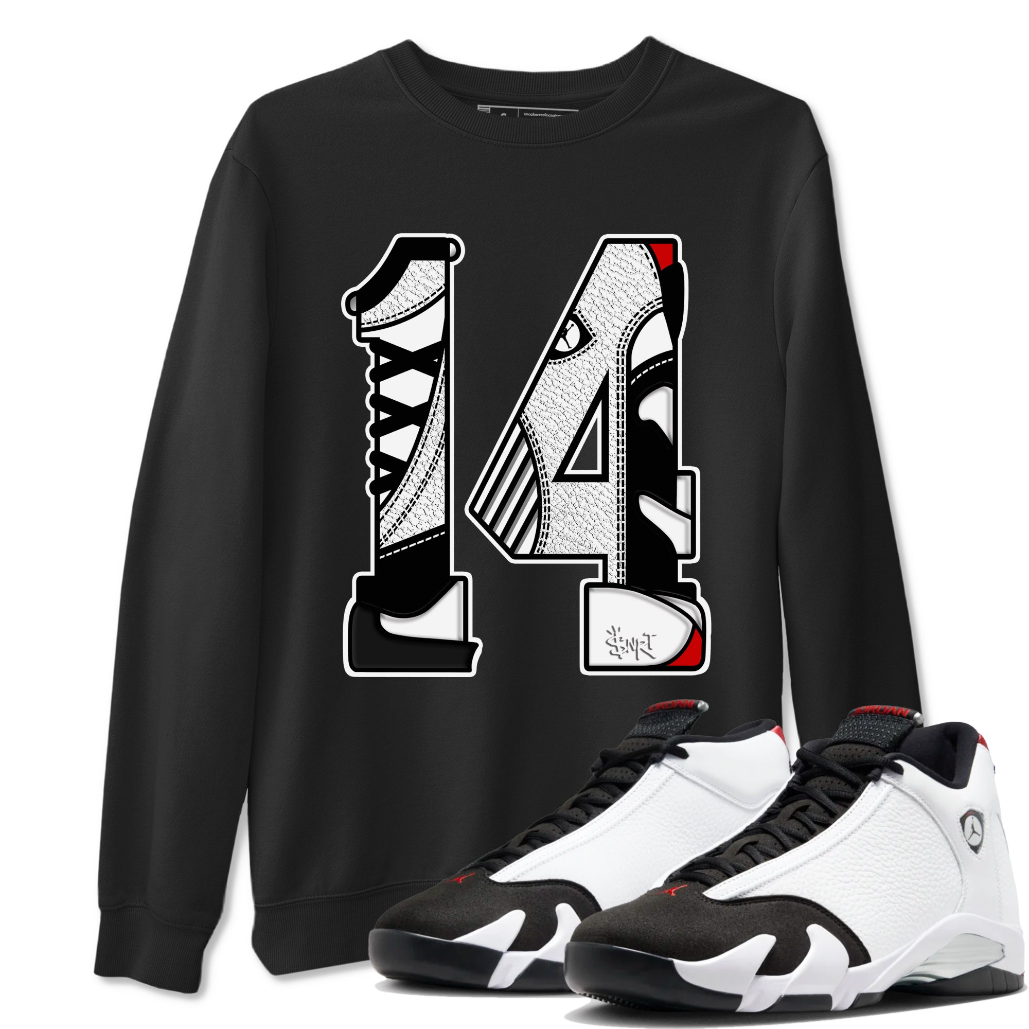 Number 14 Sneaker Tees - Air Jordan 14 Black Toe