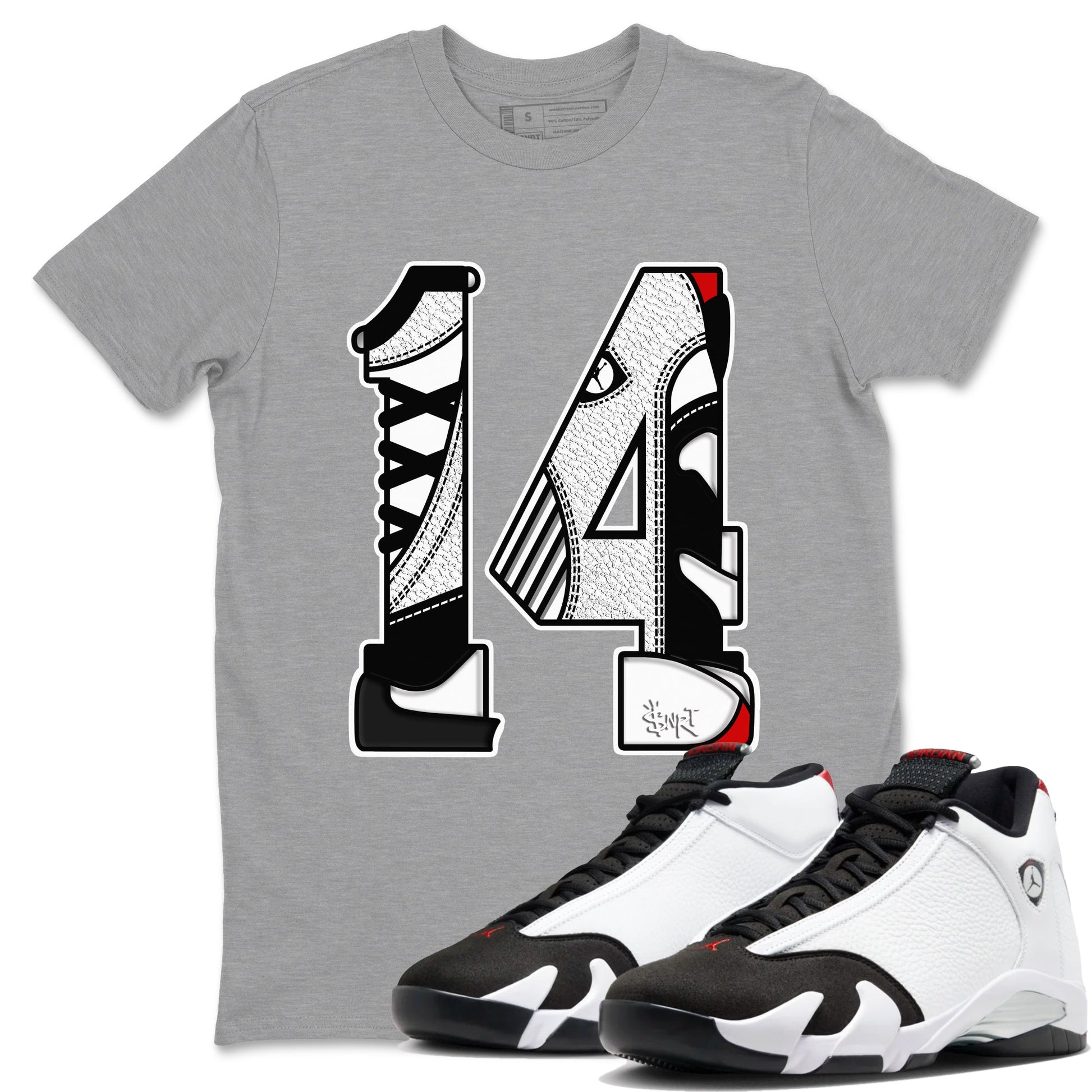 Number 14 Sneaker Tees - Air Jordan 14 Black Toe