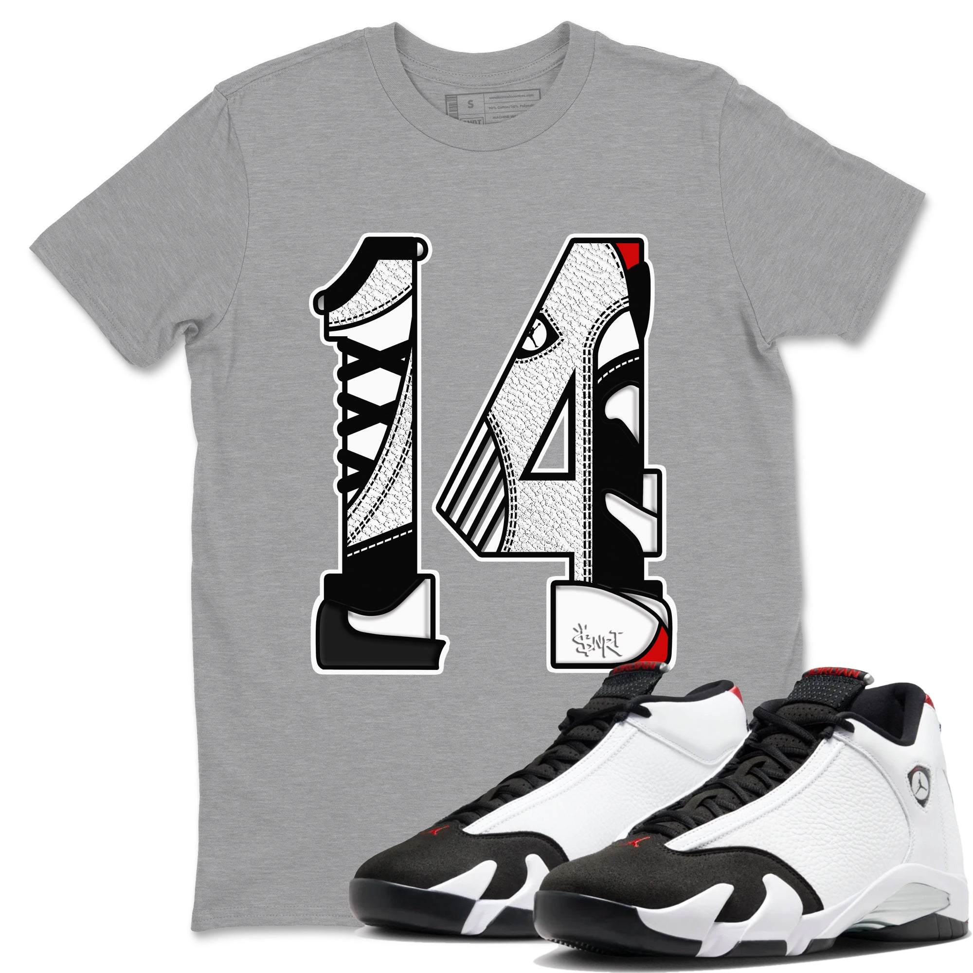 Number 14 Sneaker Tees - Air Jordan 14 Black Toe