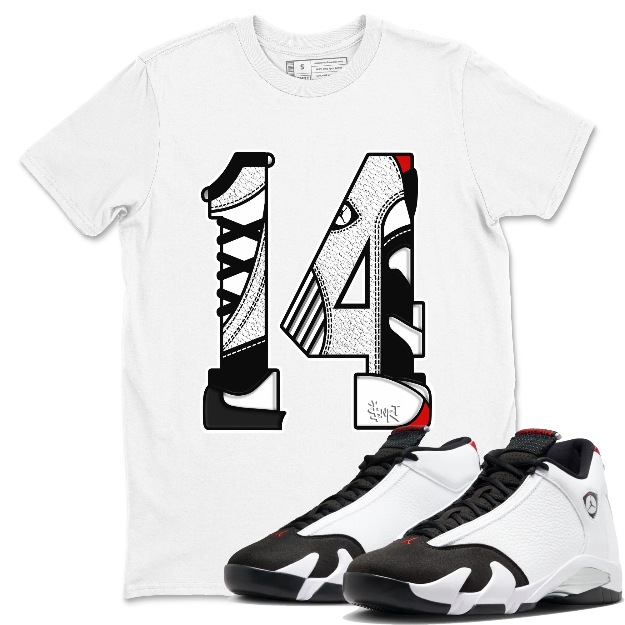 Number 14 Sneaker Tees - Air Jordan 14 Black Toe