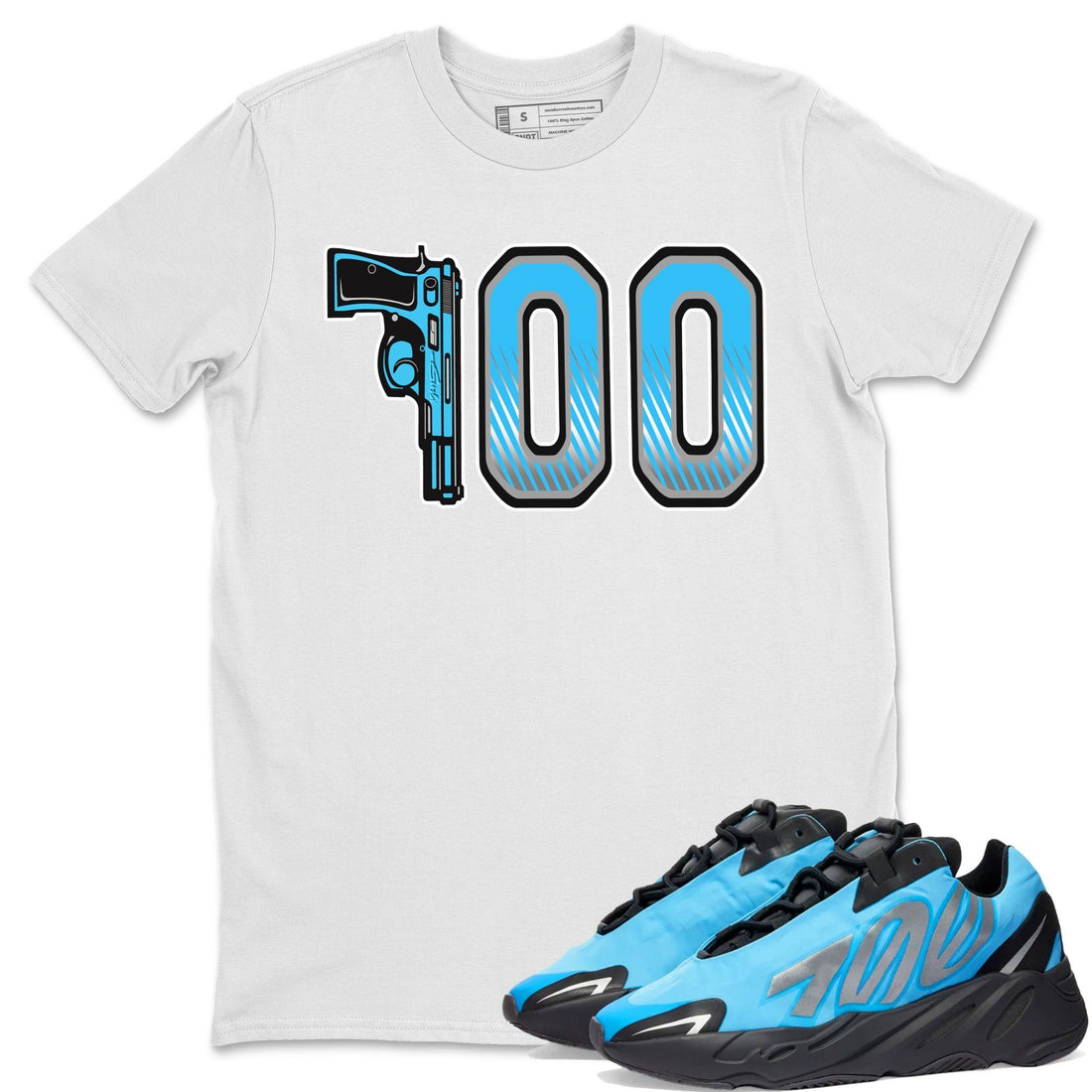 Number 700 Unisex Tops - Yeezy 700 Bright Cyan