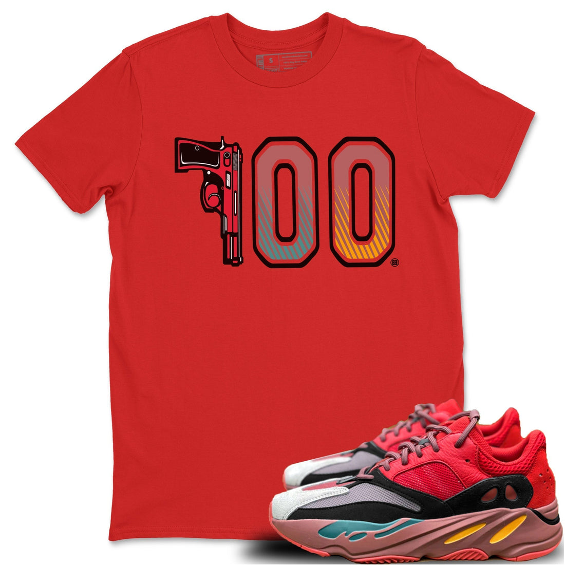 Number 700 Unisex Tops - Yeezy 700 Hi-Res Red