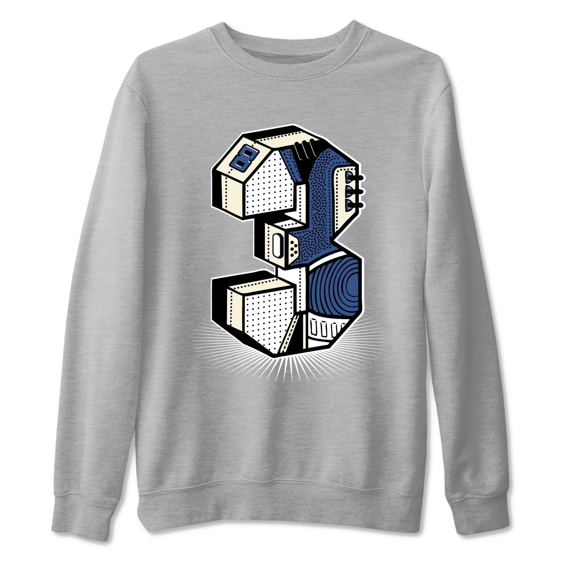 Number Statue Sneaker Tees - Air Jordan 3 A Ma Maniere x Diffused Blue