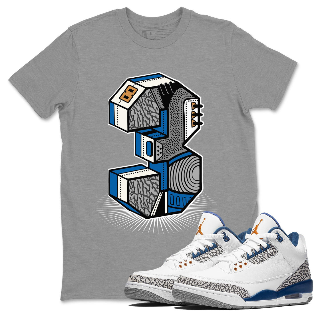Number Statue Unisex Tops - Air Jordan 3 Wizards
