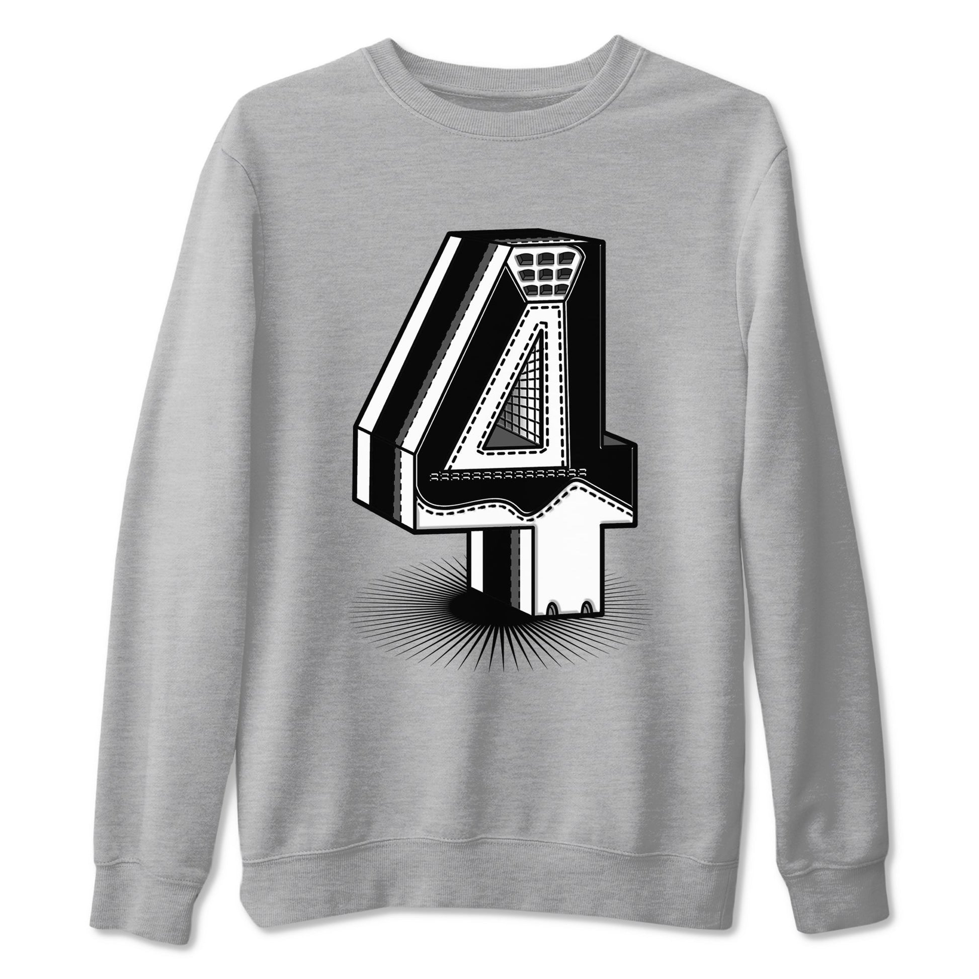 Number Statue Sneaker Tees - Air Jordan 4 White Thunder