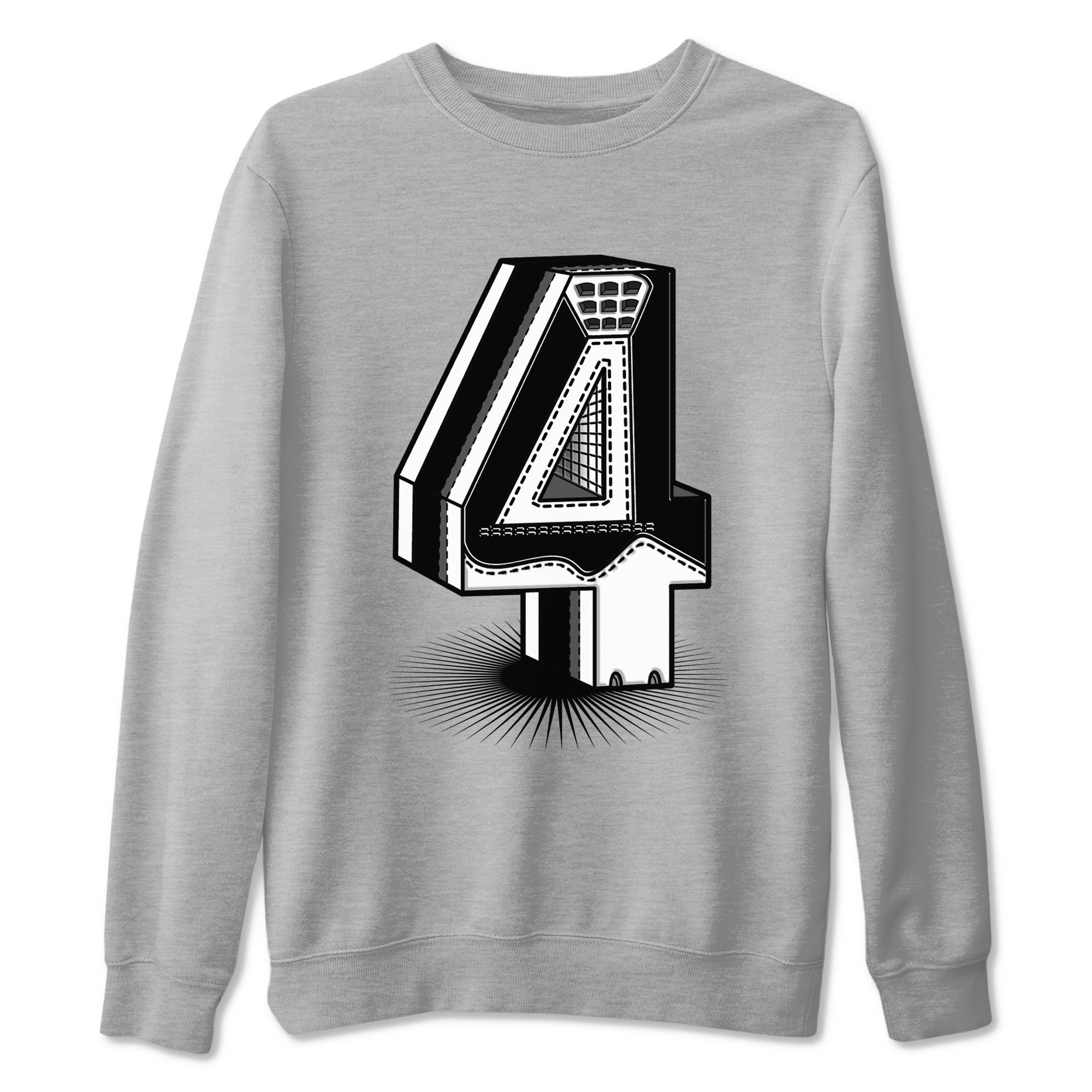 Number Statue Sneaker Tees - Air Jordan 4 White Thunder