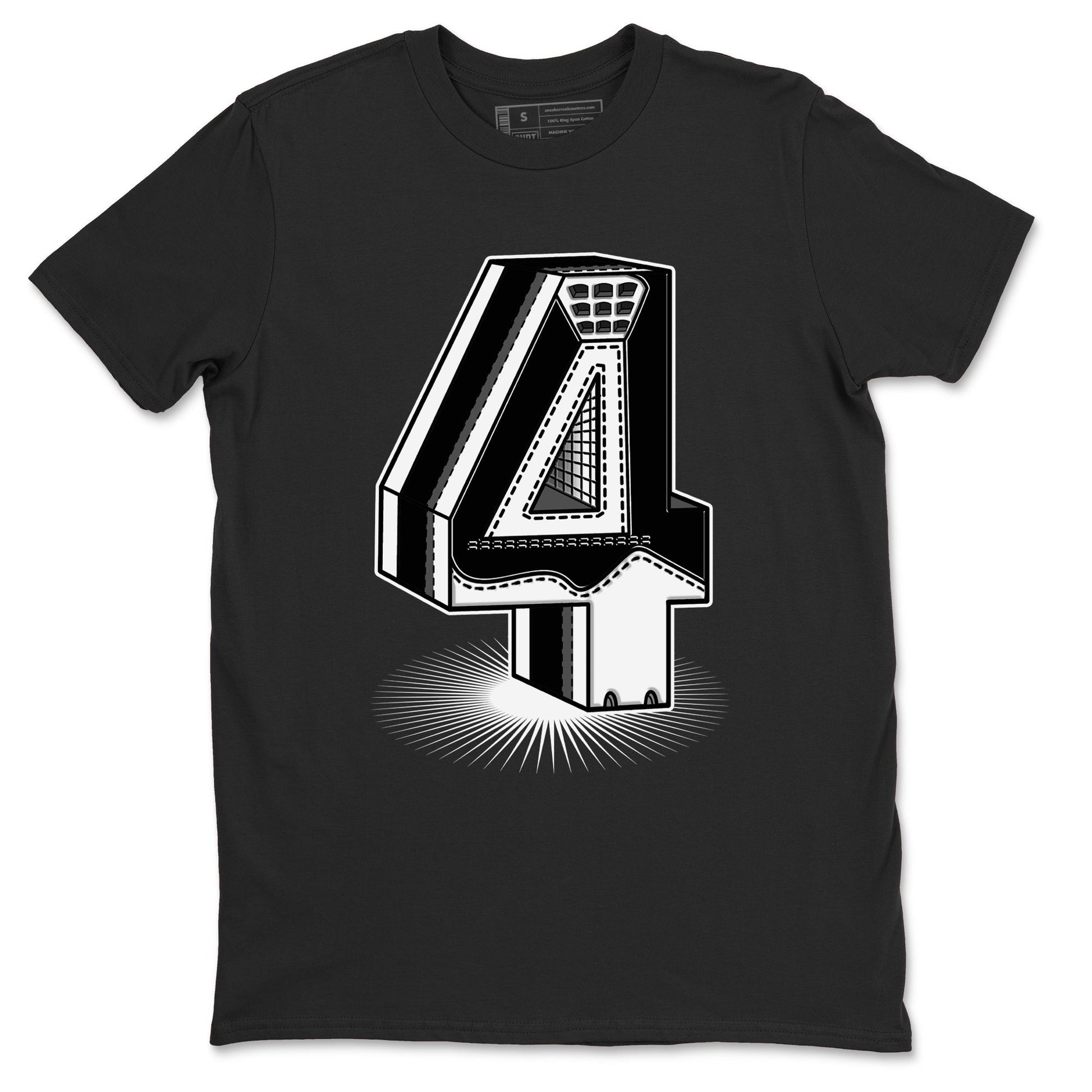 Number Statue Sneaker Tees - Air Jordan 4 White Thunder