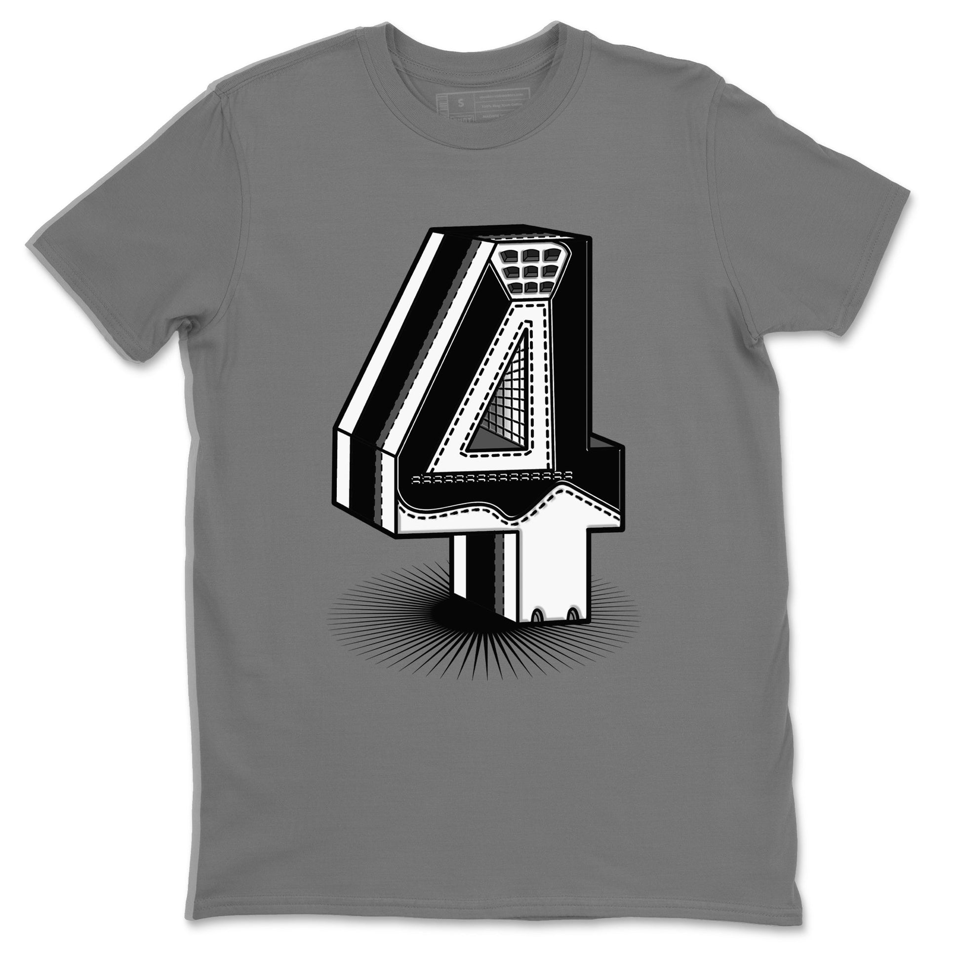 Number Statue Sneaker Tees - Air Jordan 4 White Thunder