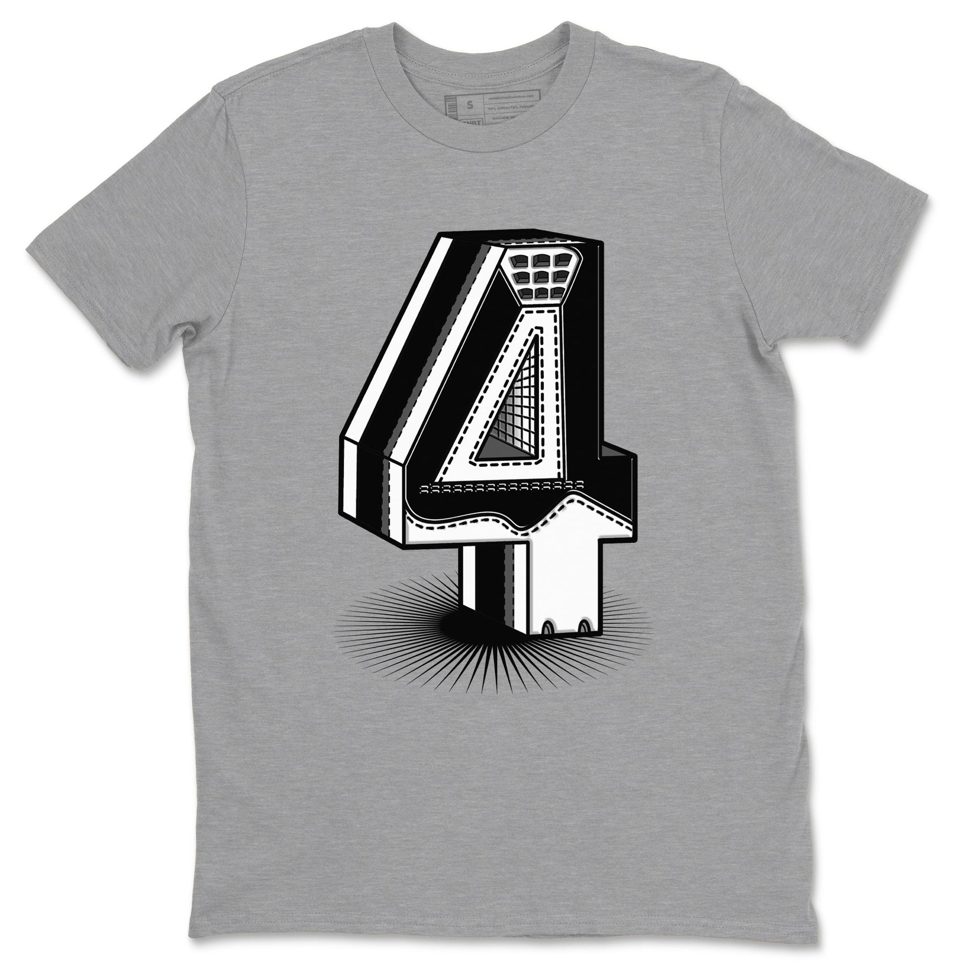 Number Statue Sneaker Tees - Air Jordan 4 White Thunder