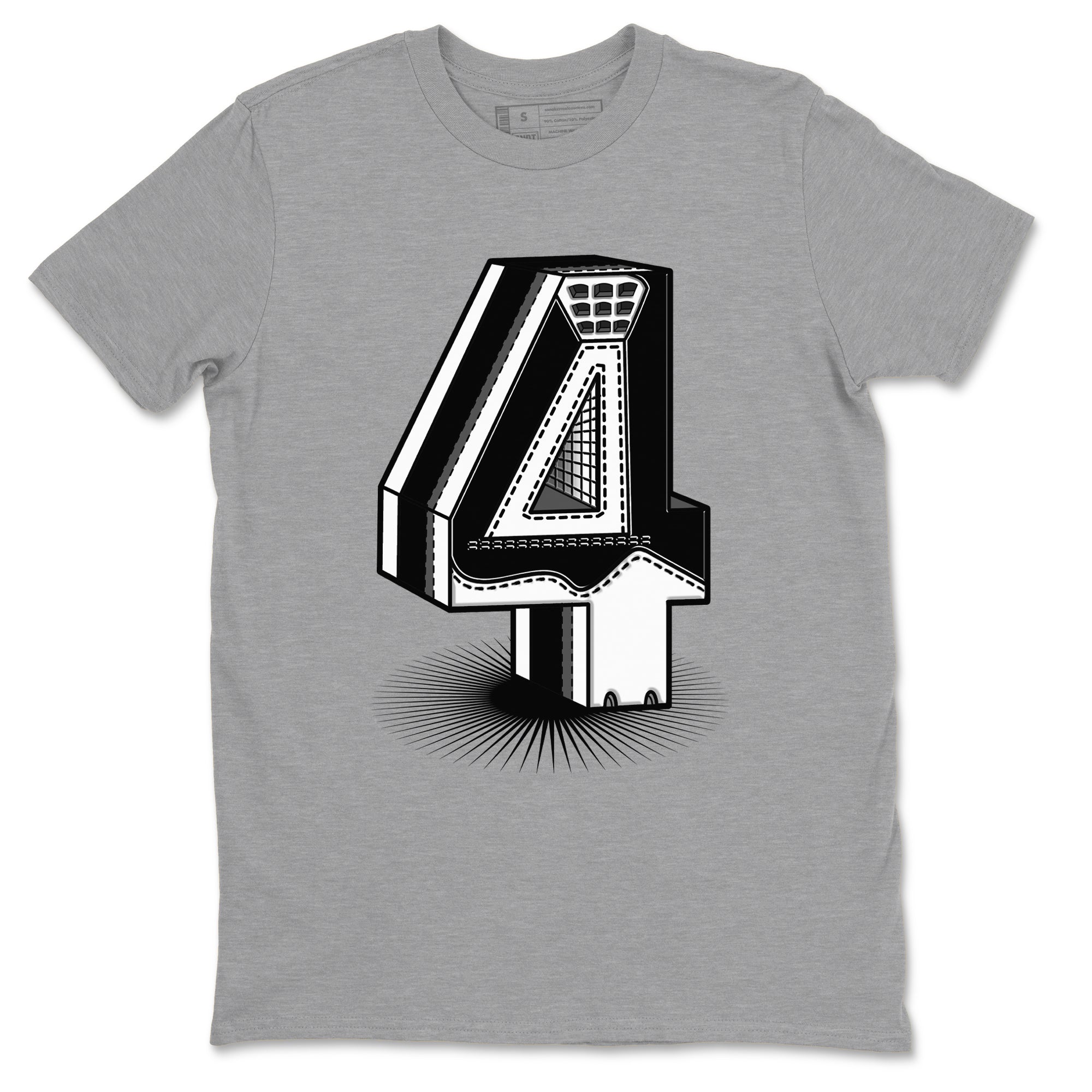 Number Statue Sneaker Tees - Air Jordan 4 White Thunder
