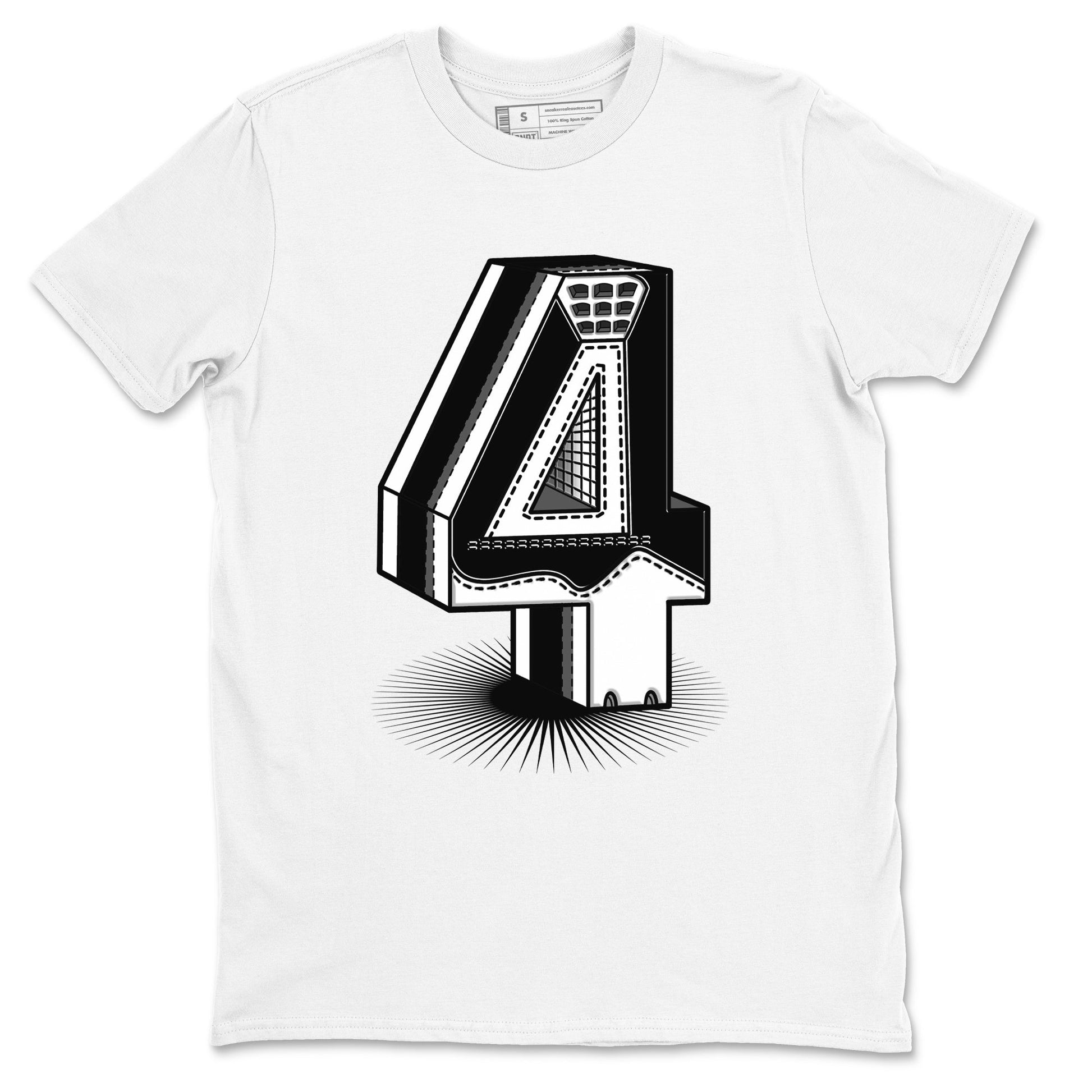 Number Statue Sneaker Tees - Air Jordan 4 White Thunder