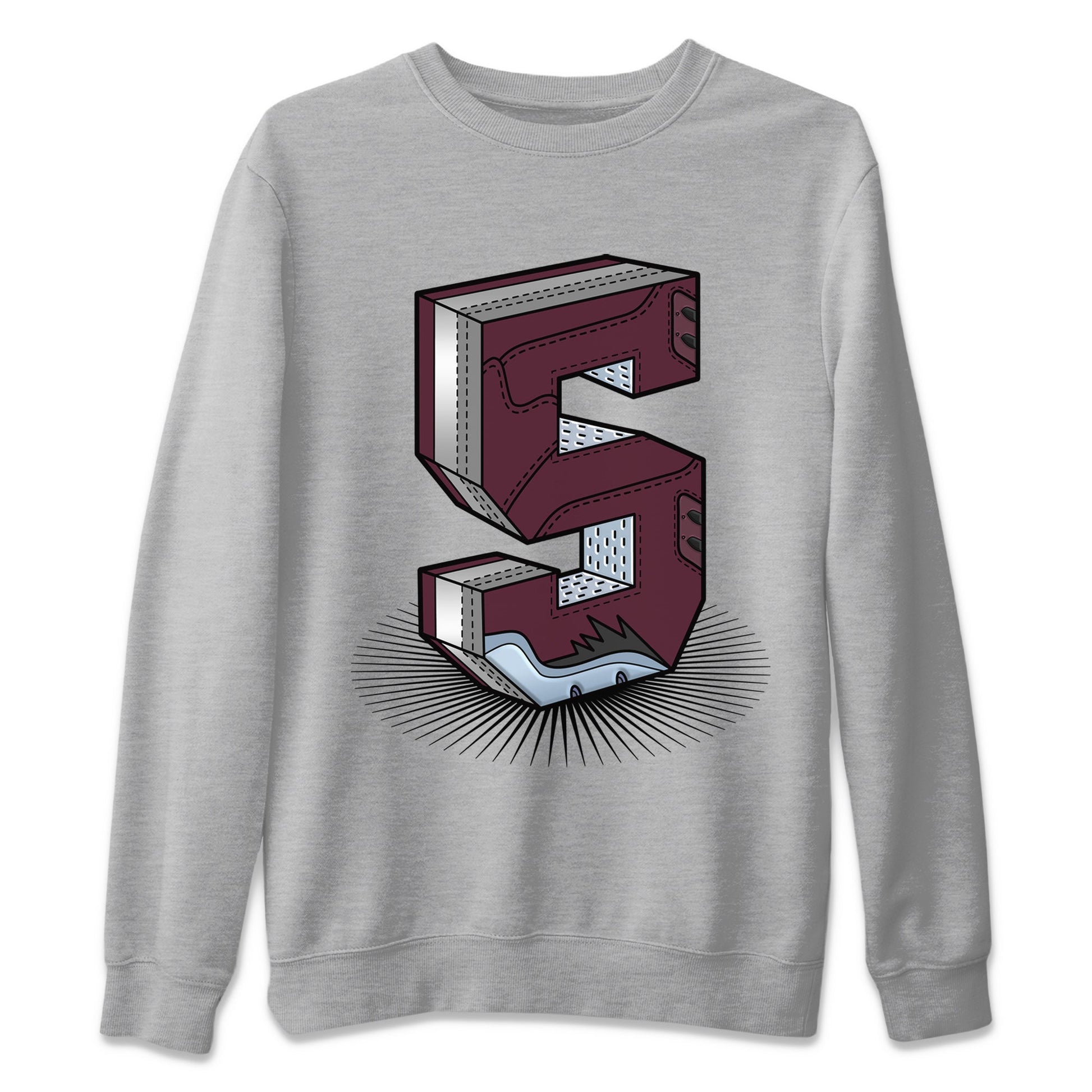 Number Statue Unisex Tops - Air Jordan 5 Burgundy