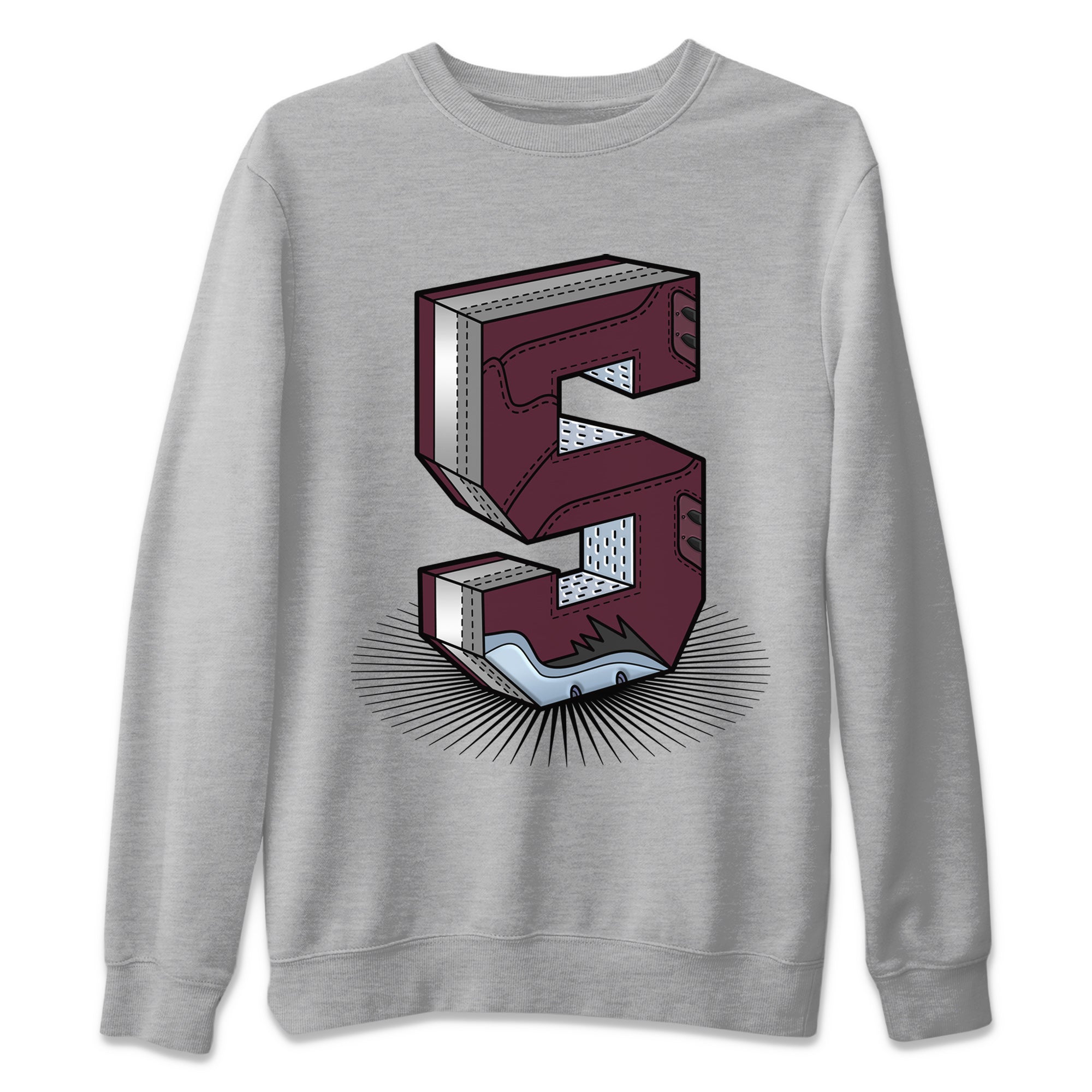 Number Statue Unisex Tops - Air Jordan 5 Burgundy