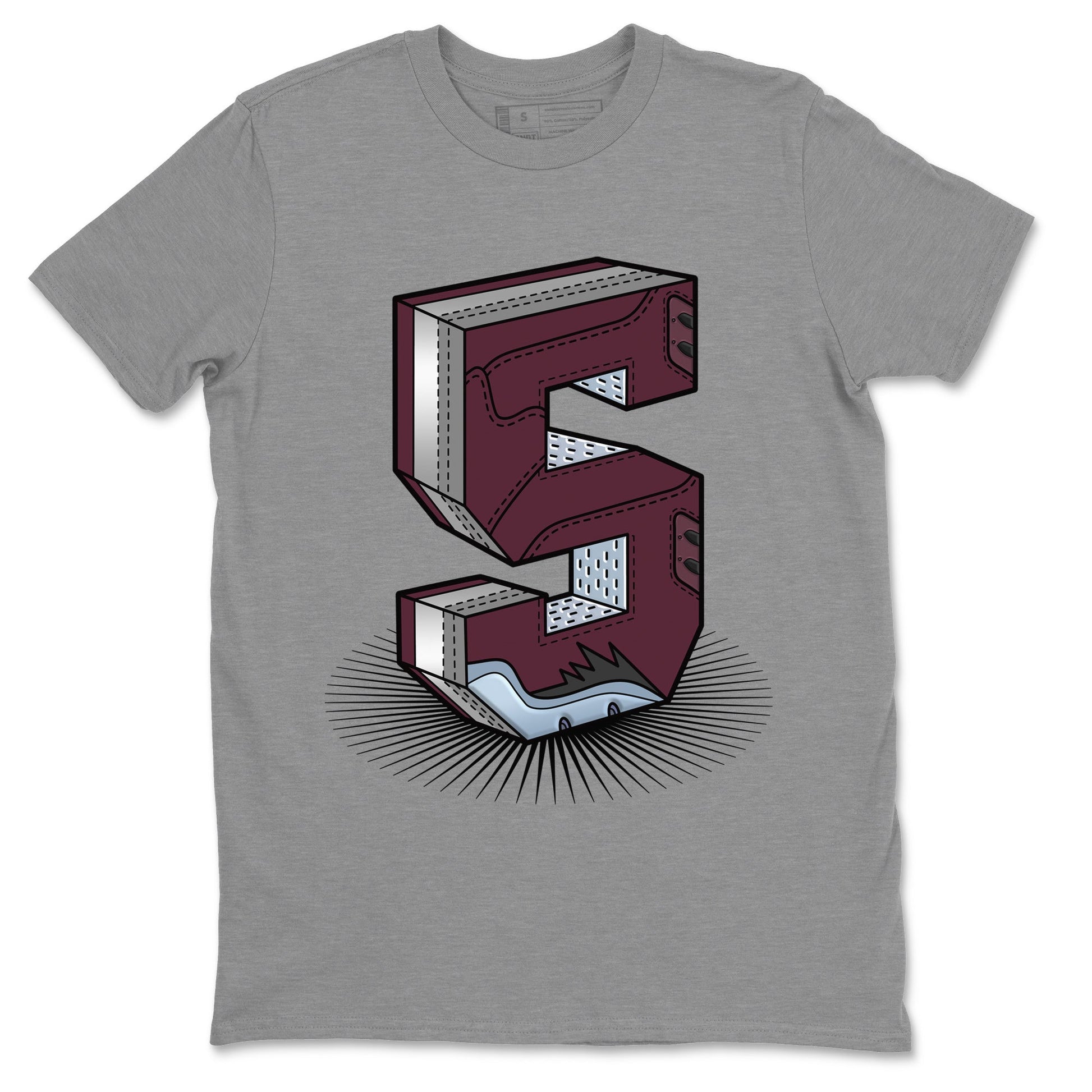 Number Statue Unisex Tops - Air Jordan 5 Burgundy