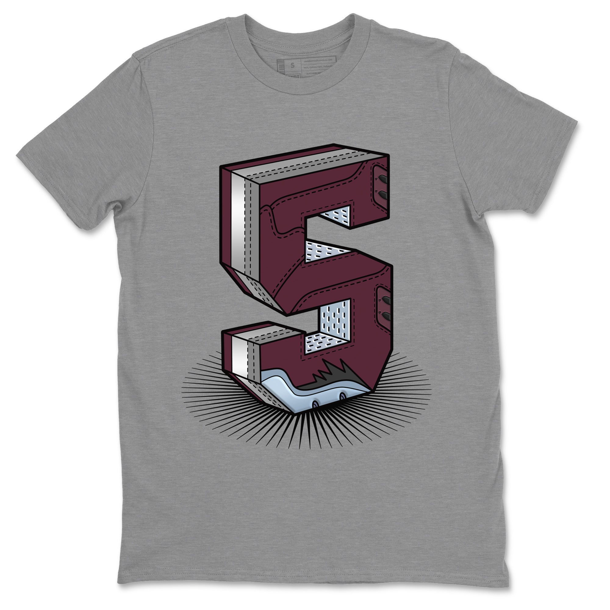Number Statue Unisex Tops - Air Jordan 5 Burgundy