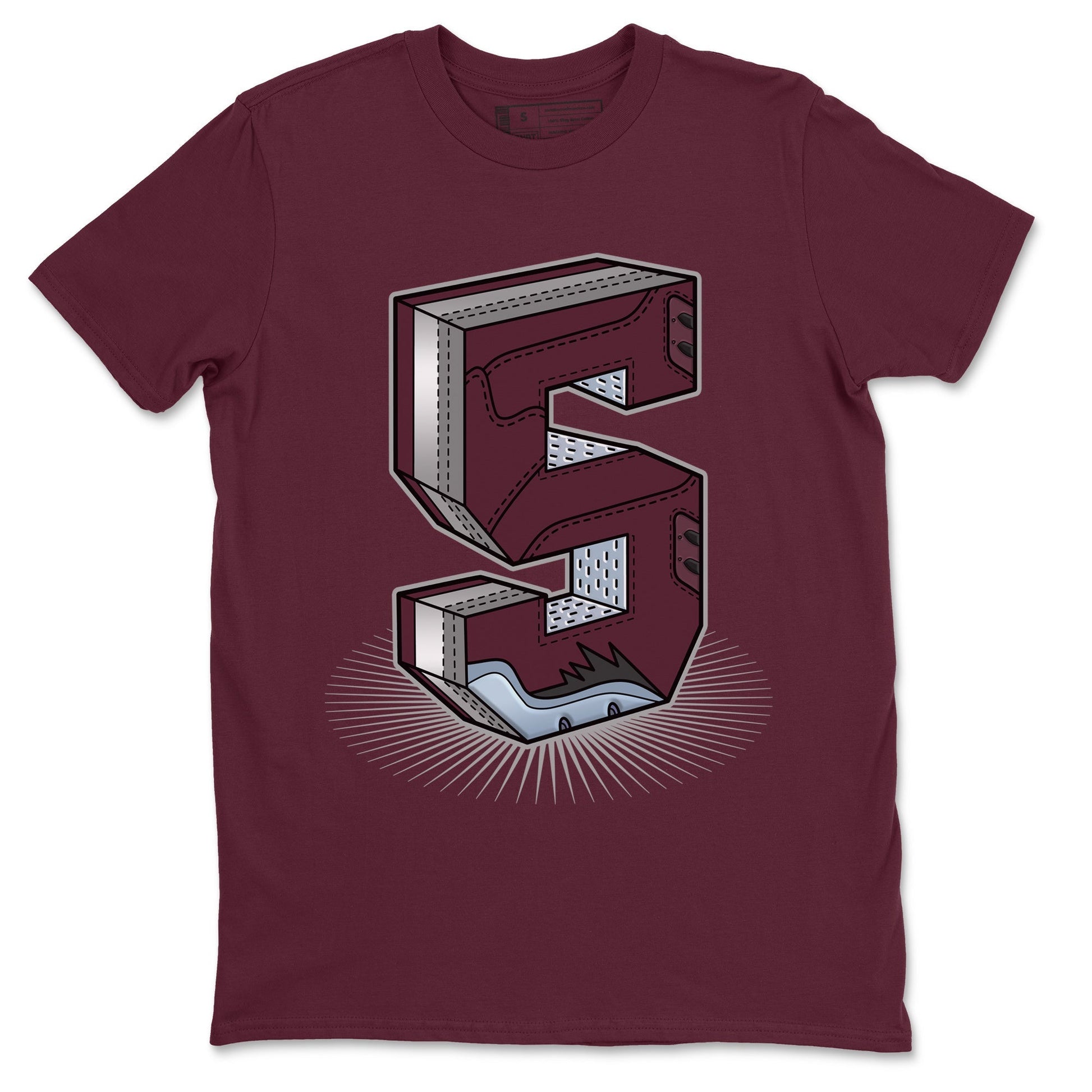 Number Statue Unisex Tops - Air Jordan 5 Burgundy