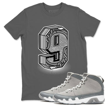 Number Statue Sneaker Tees - Air Jordan 9 Cool Grey