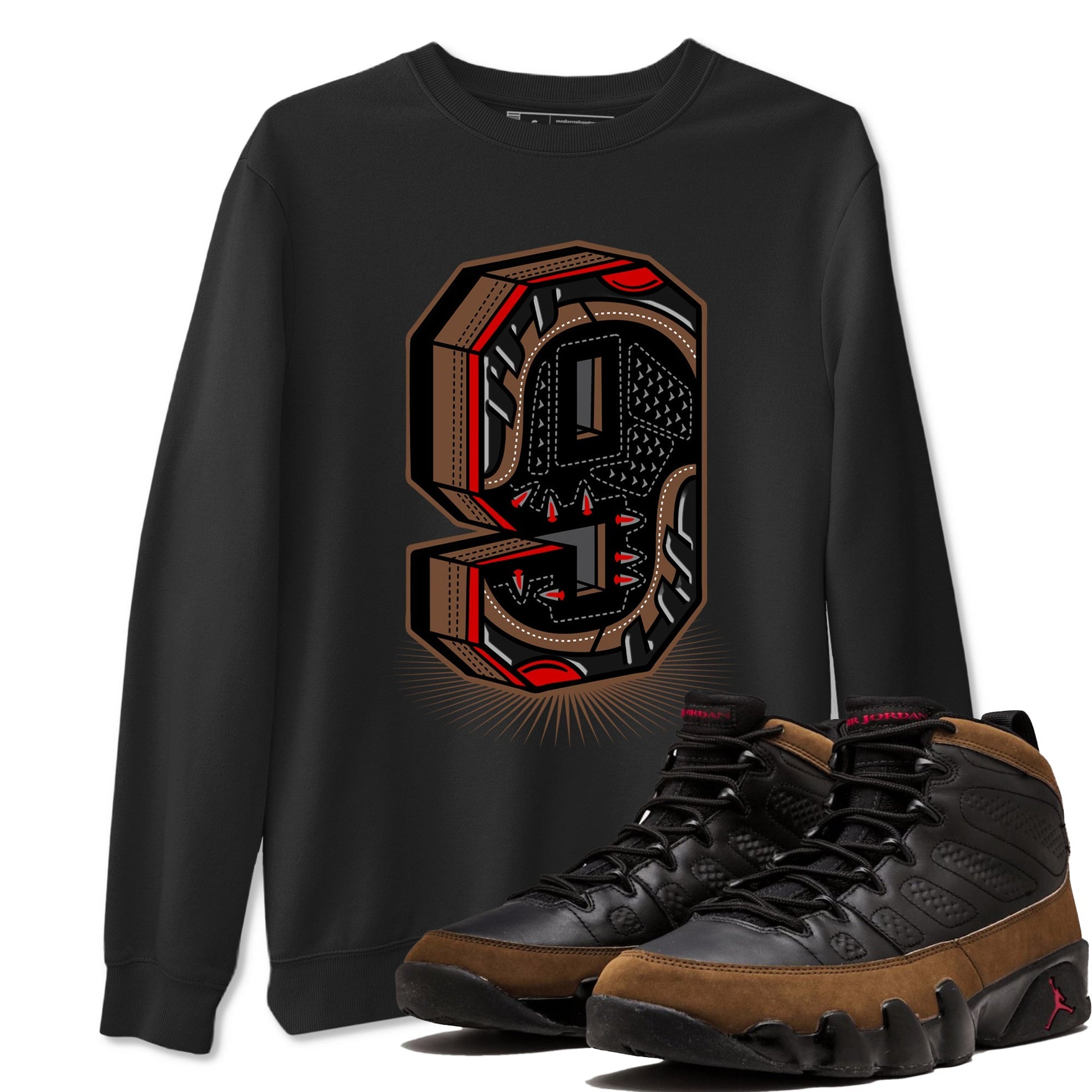Number Statue Sneaker Tees - Air Jordan 9 Olive