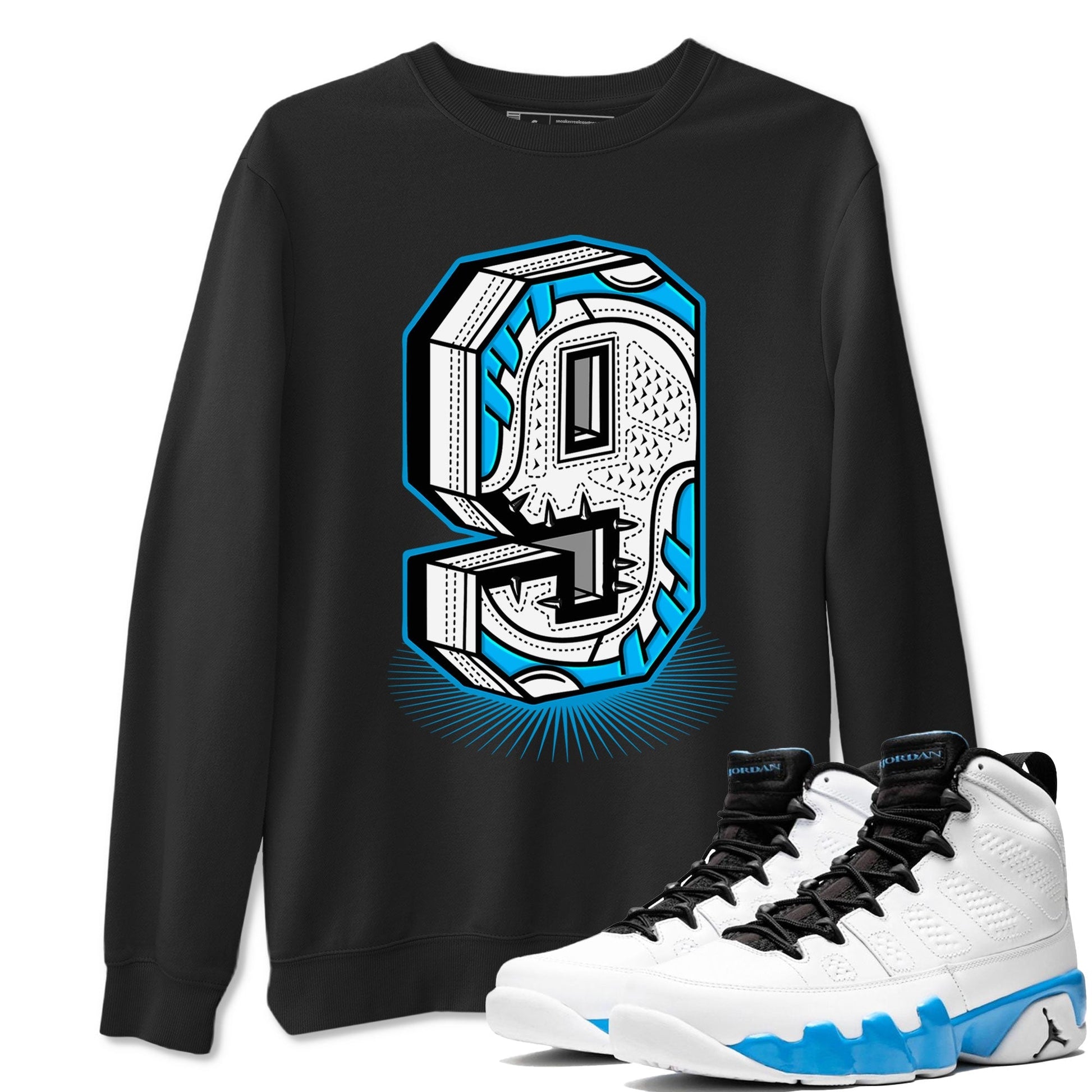 Number Statue Sneaker Tees - Air Jordan 9 Powder Blue