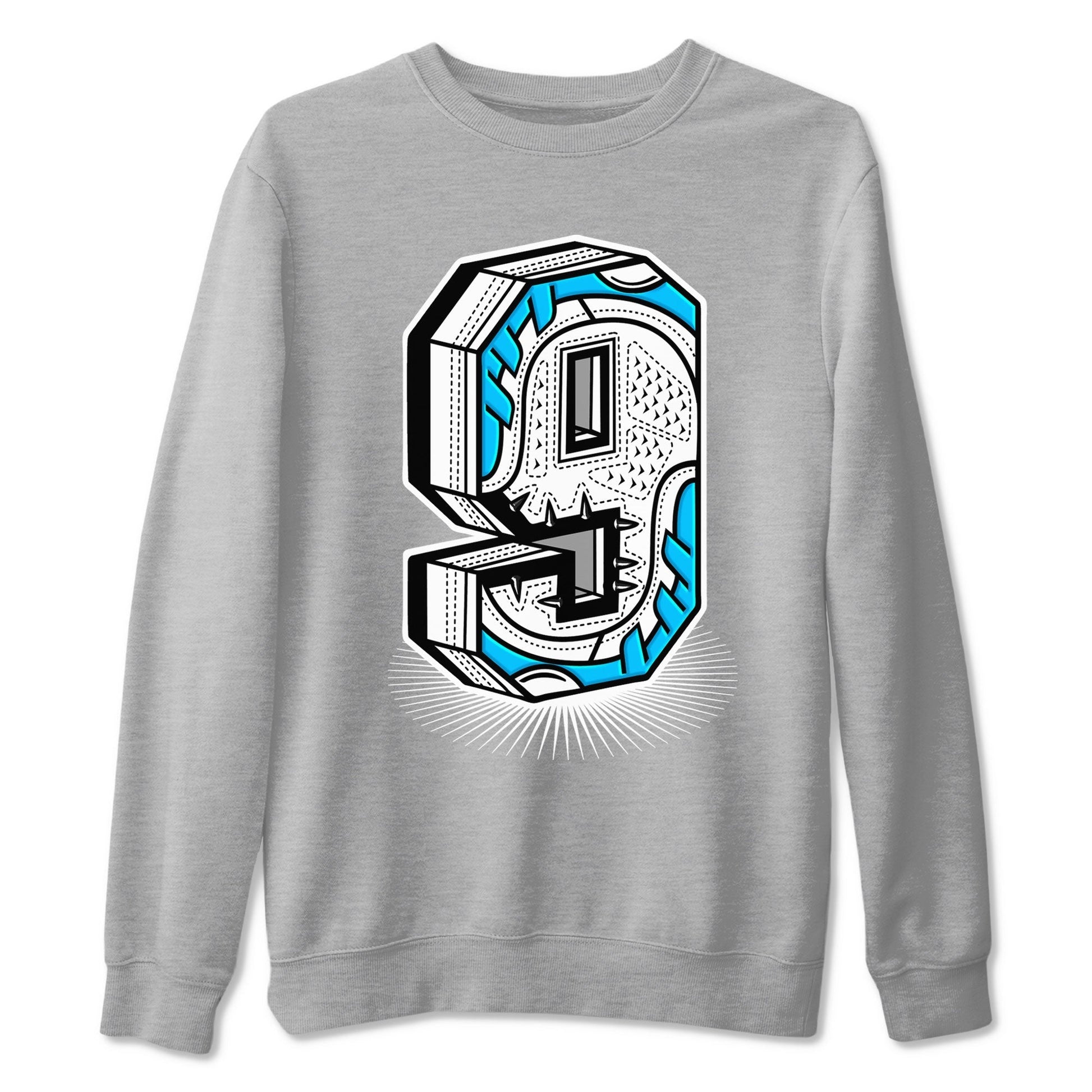 Number Statue Sneaker Tees - Air Jordan 9 Powder Blue