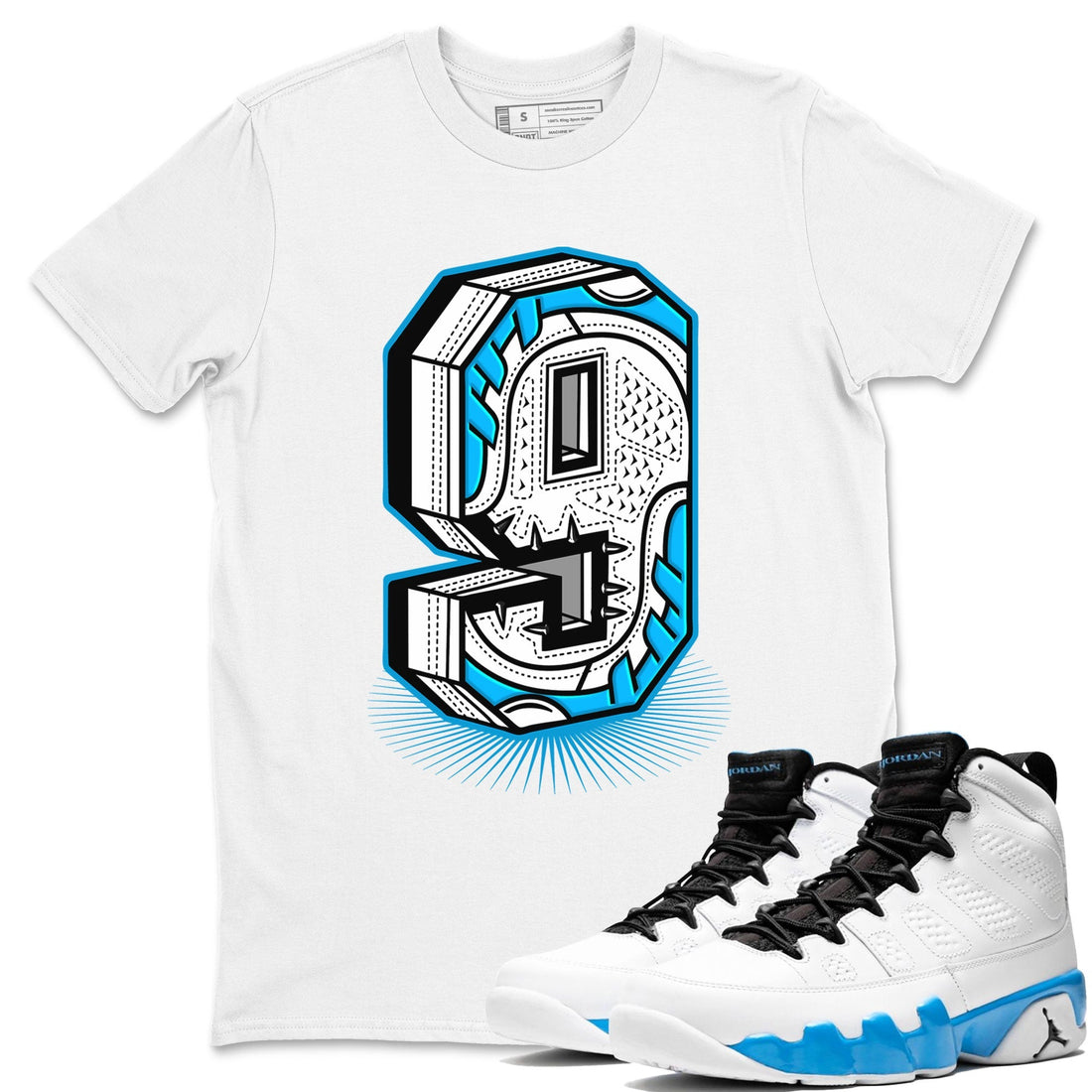 Number Statue Sneaker Tees - Air Jordan 9 Powder Blue