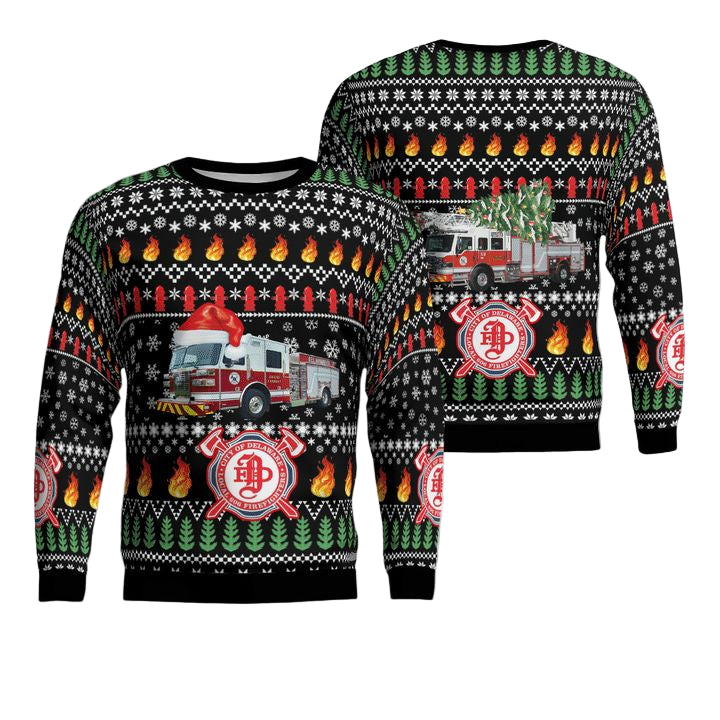 Ohio City Of Delaware Fire Department Christmas Sweater 3D ? Usalast