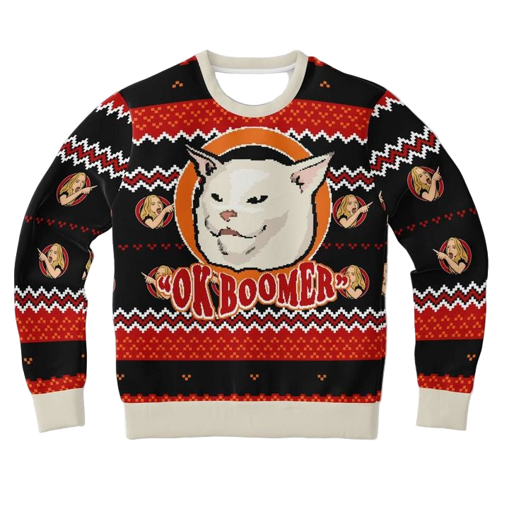 Ok Boomer Funny Meme 2022 Design 3d Ugly Christmas Sweater ? Usalast