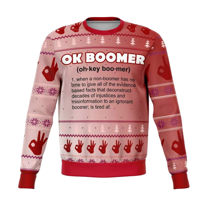 Ok Boomer Mean Meme 2022 Design 3d Ugly Christmas Sweater ? Usalast