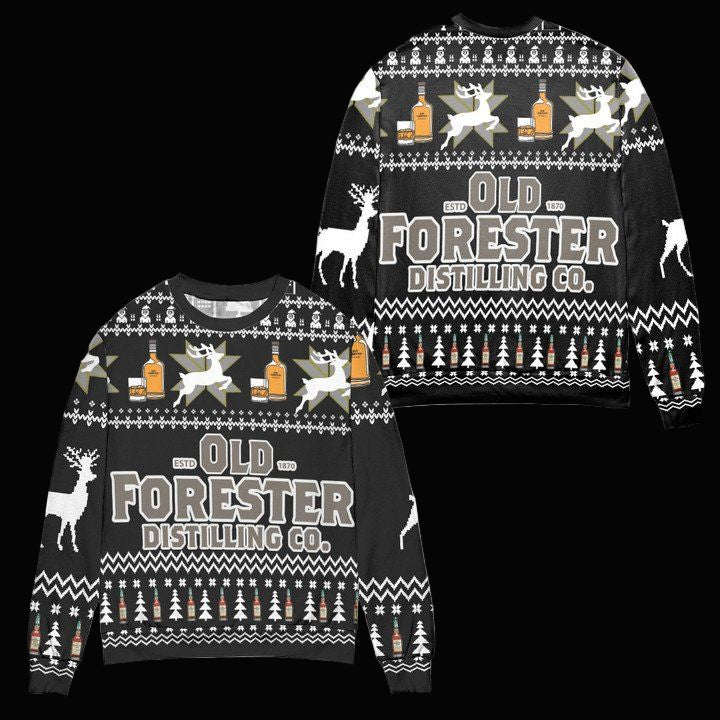 Old Forester Bourbon Whiskey Logo Ugly Christmas Sweater ? Usalast