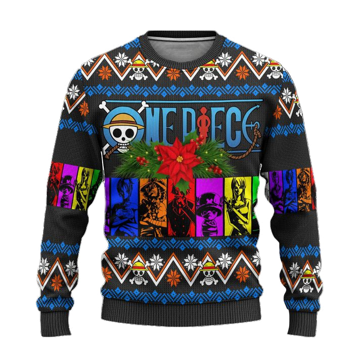 One Piece Anime Ugly Christmas Sweater Charaters Xmas Gift ? Usalast