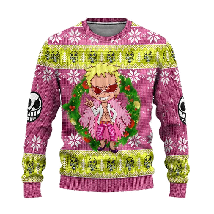 One Piece Donquixote Anime Ugly Christmas Sweater Xmas Gift ? Usalast