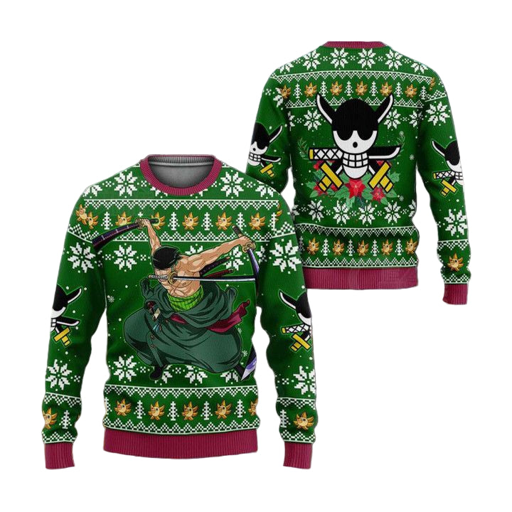 One Piece Roronoa Zoro Swords Christmas Sweater ? Usalast
